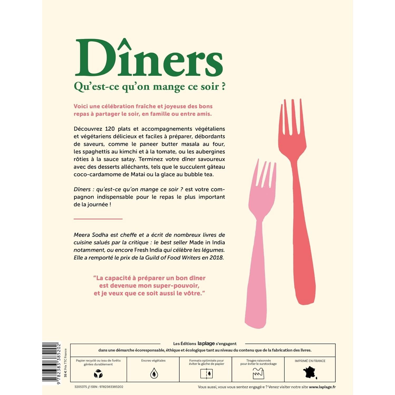 Dîners - Qu'est ce qu'on mange ce soir ? - La Plage Ed. - Livre de cuisine - - La Guilde Culinaire