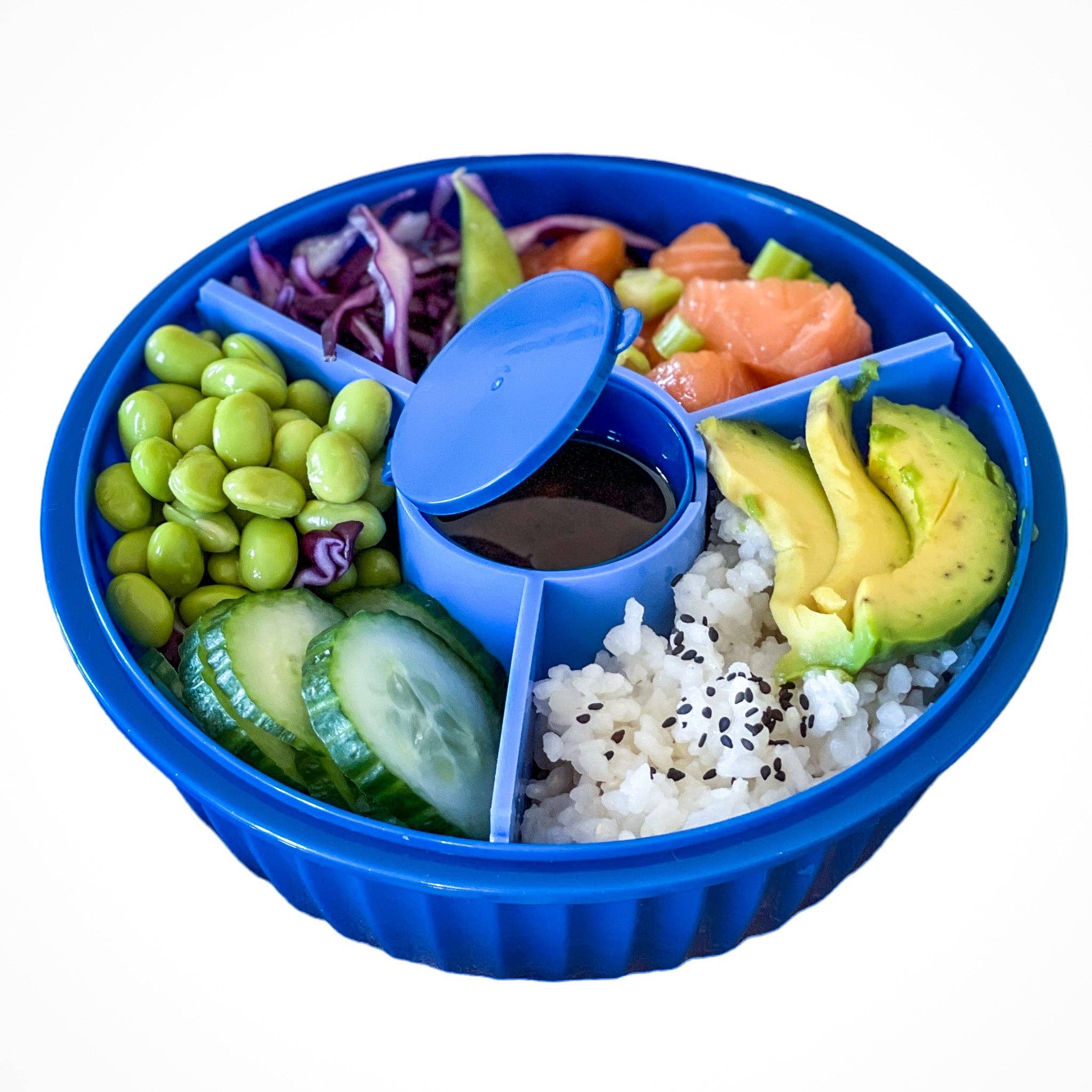 Bol à salade étanche avec séparateur 3 compartiments - Paradise Aqua - Yumbox - Boîte à repas - - La Guilde Culinaire