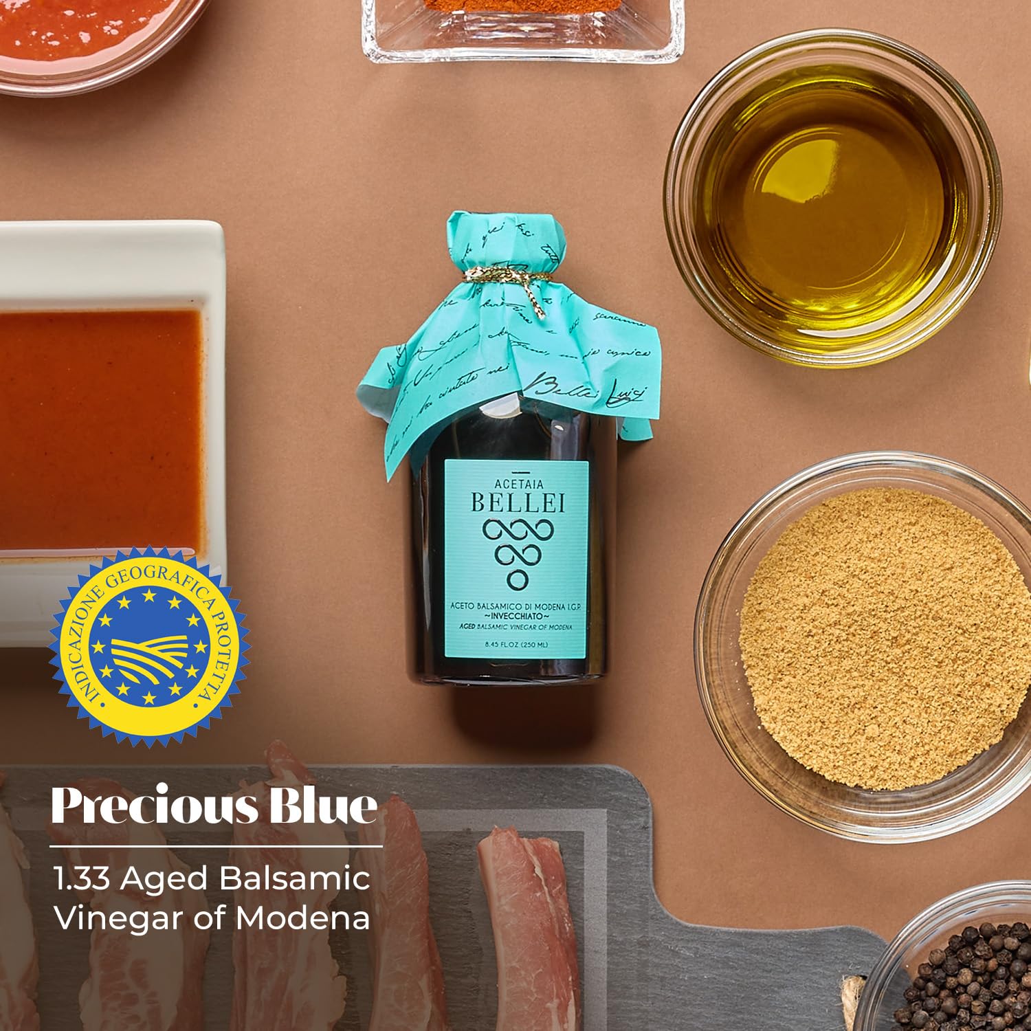 Vinaigre balsamique de Modène IGP - "Precious Blue" 1.33 - 250ml - Acetaia Bellei - Vinaigre - - La Guilde Culinaire