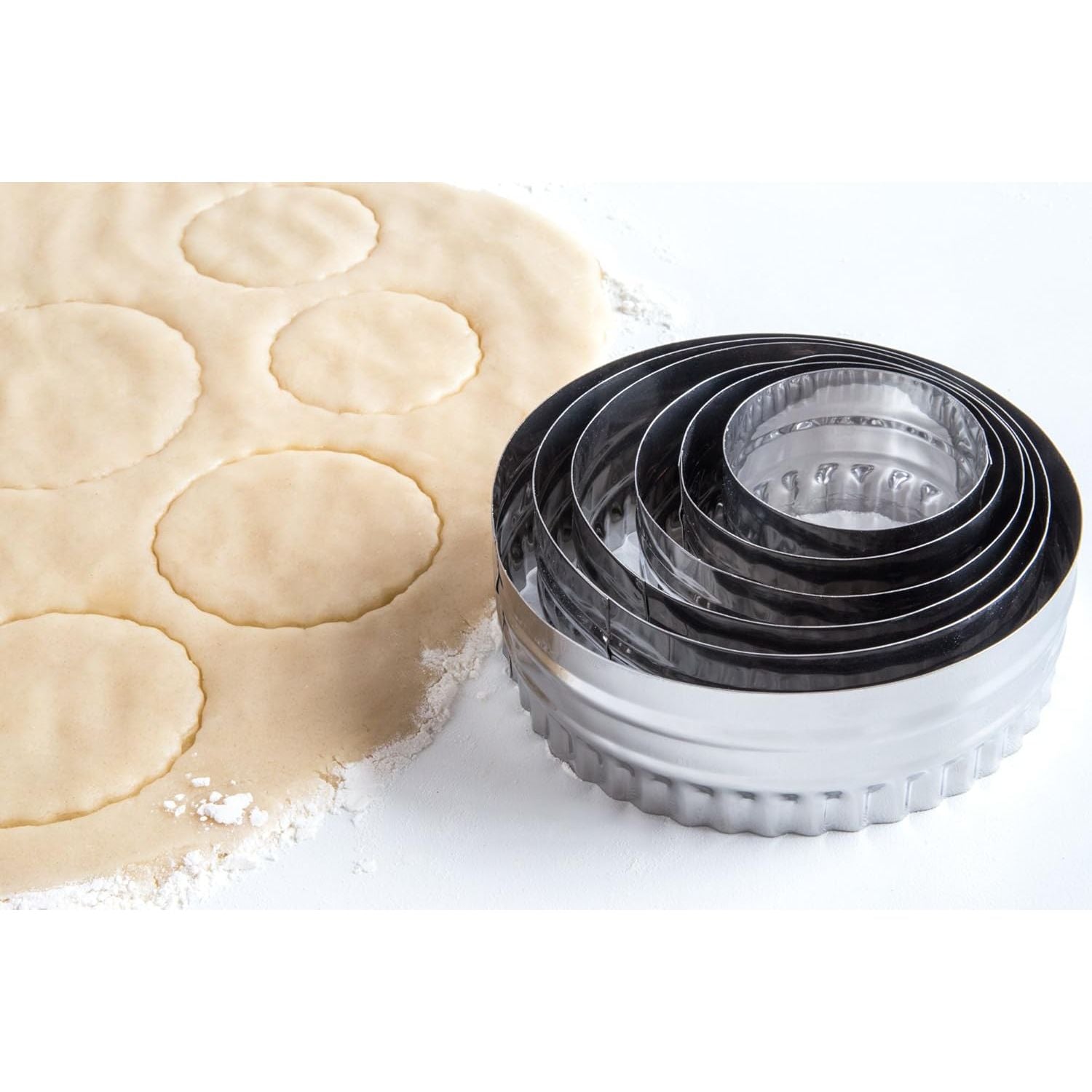Set d'emporte-pièces ronds unis et froissés double face, 6 pcs - Fox Run - Emporte-pièce - - La Guilde Culinaire