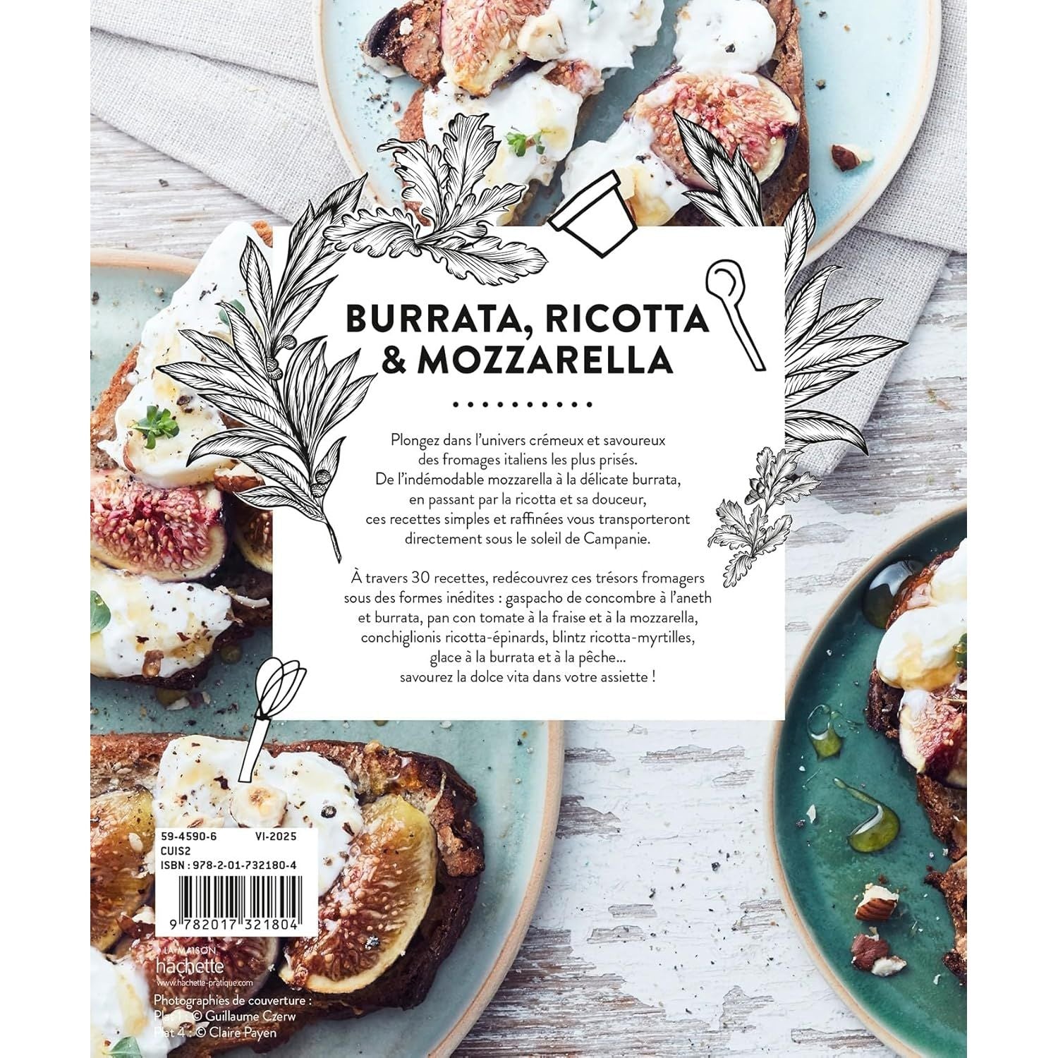 Burrata, ricotta & mozzarella - Hachette Ed. - Livre de cuisine - - La Guilde Culinaire