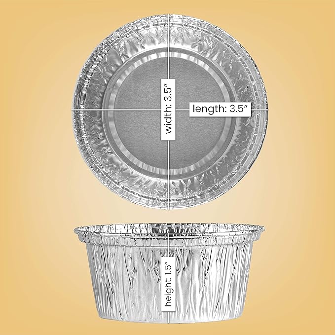 Ramequins en Aluminium 4oz - Paquet de 20 - La Guilde Culinaire - Service de table jetable - - La Guilde Culinaire