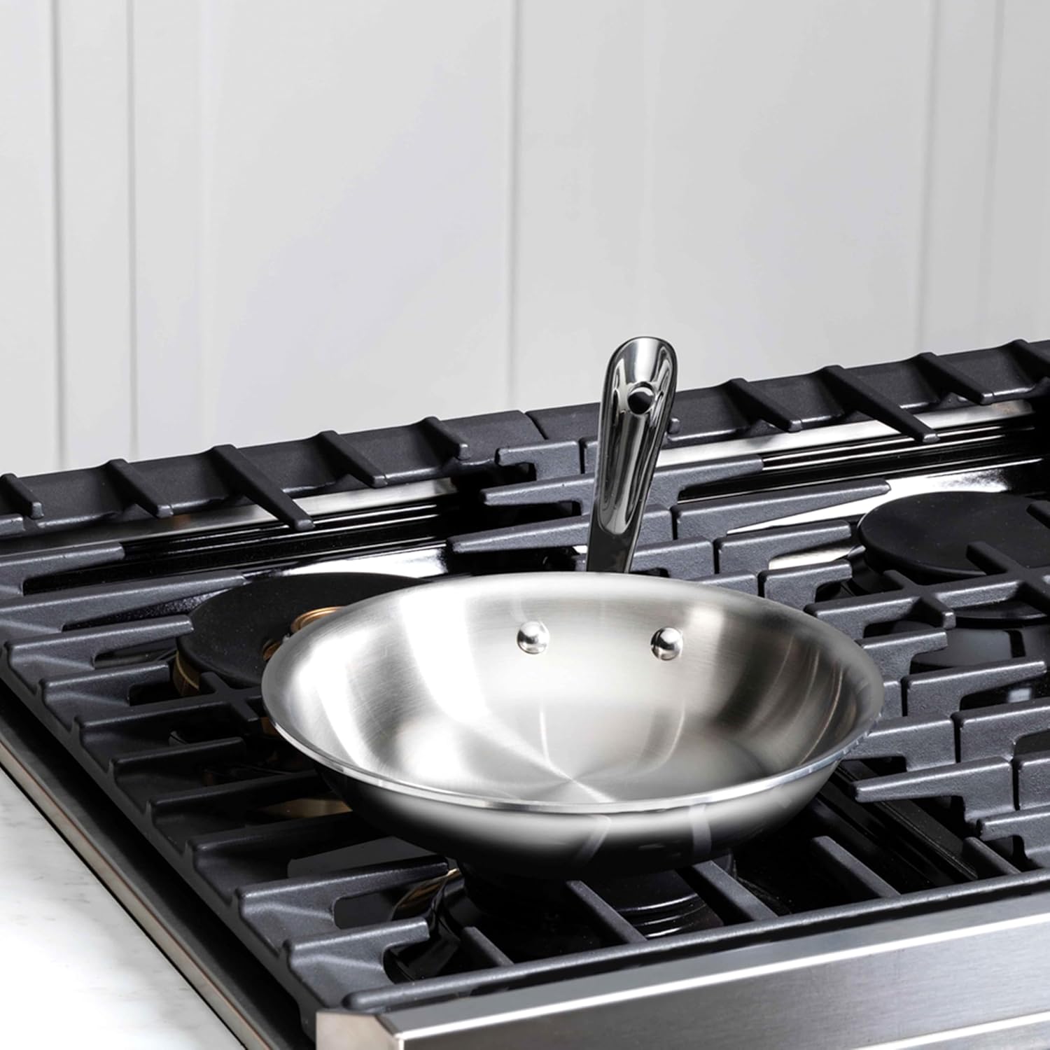 Poêle à frire en acier inoxydable D3 avec couvercle - All-Clad - Poêle à frire - - La Guilde Culinaire