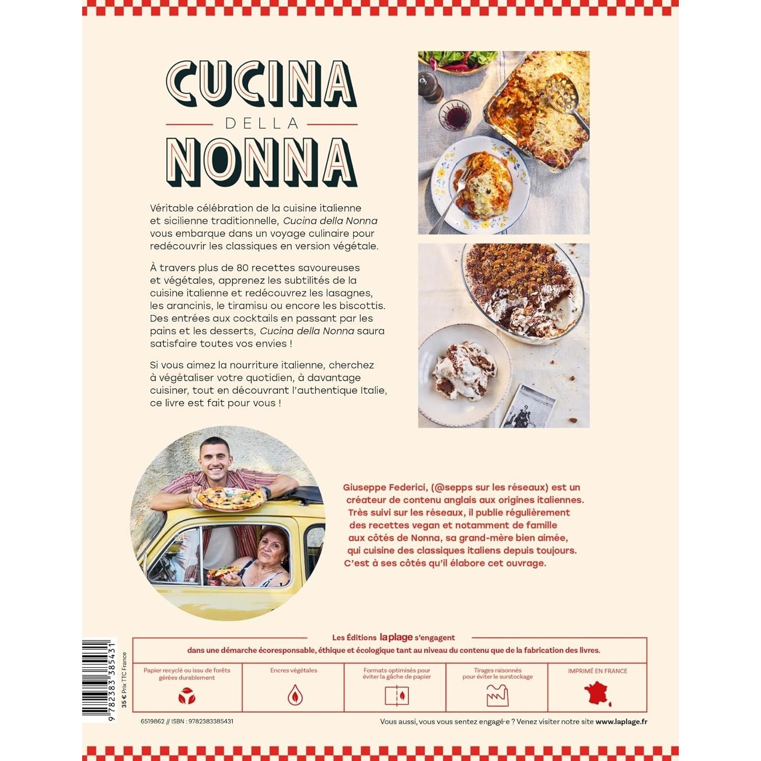Cucina della Nonna : Les grands classiques de la cuisine italienne en version végétale - La Plage Ed. - Livre de cuisine - - La Guilde Culinaire