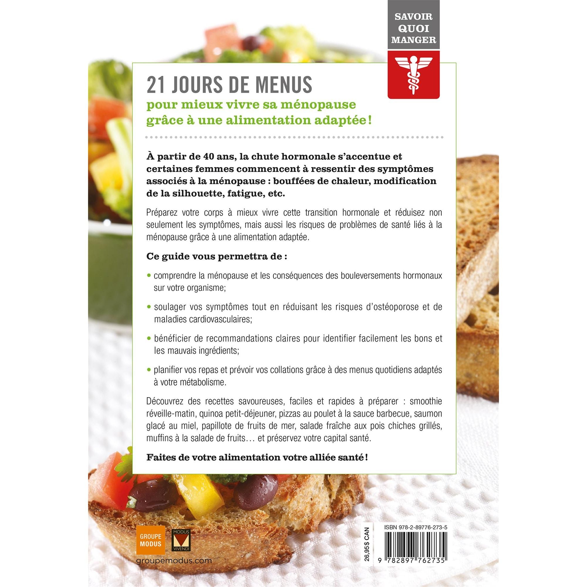 Savoir quoi manger - Ménopause    - Modus Vivendi Ed. - Livre de cuisine -  - La Guilde Culinaire