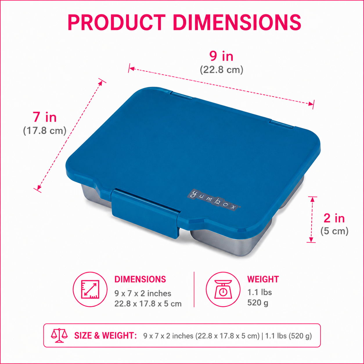 Yumbox Prêt – Boîte à Lunch Bento Étanche en Acier Inoxydable - Yumbox - Boîte à repas - - La Guilde Culinaire