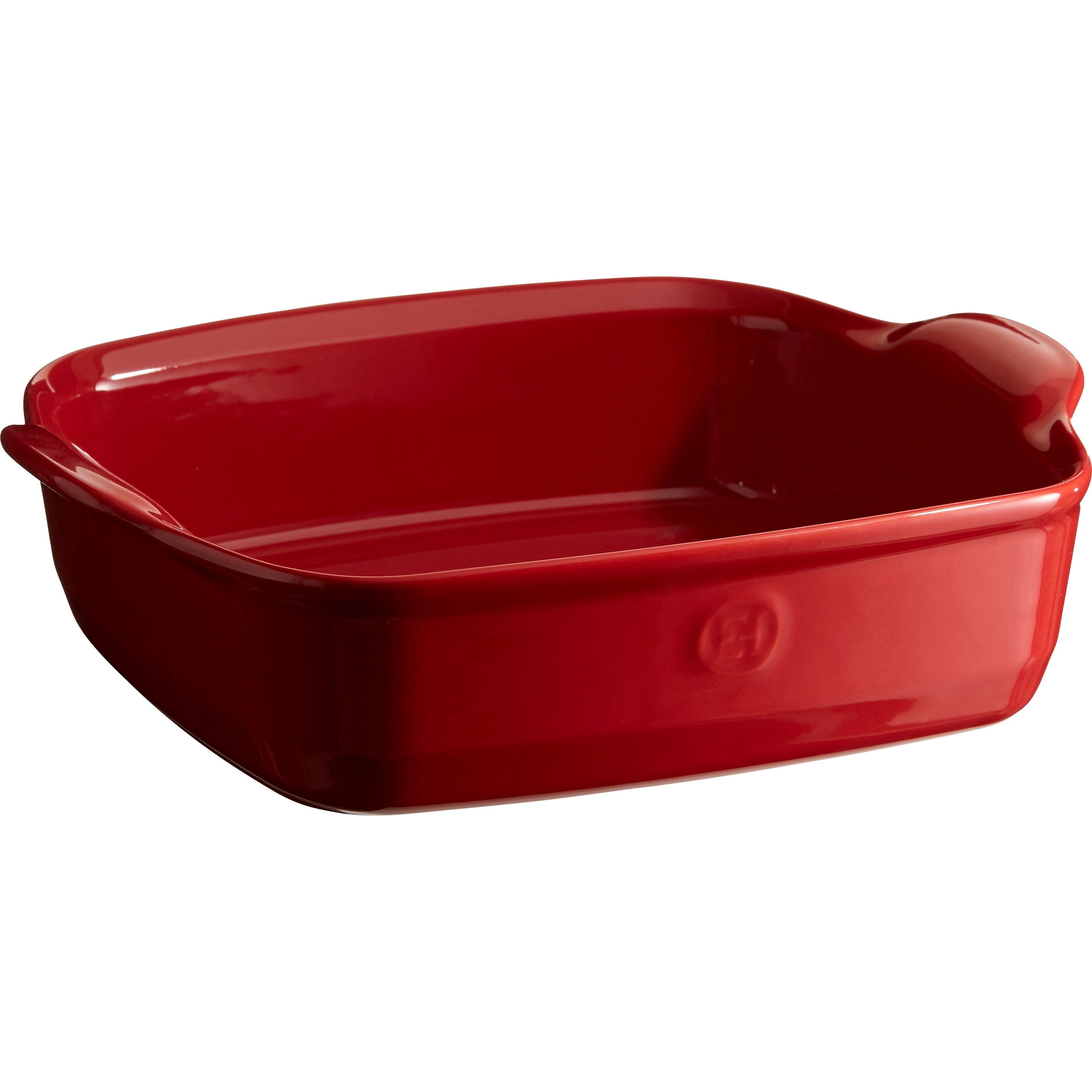 Plat à Four Carré 28 x 24 cm 1.8L - Emile Henry Grand Cru - Rouge   - Emile Henry - Plat de cuisson - 91342050 - La Guilde Culinaire
