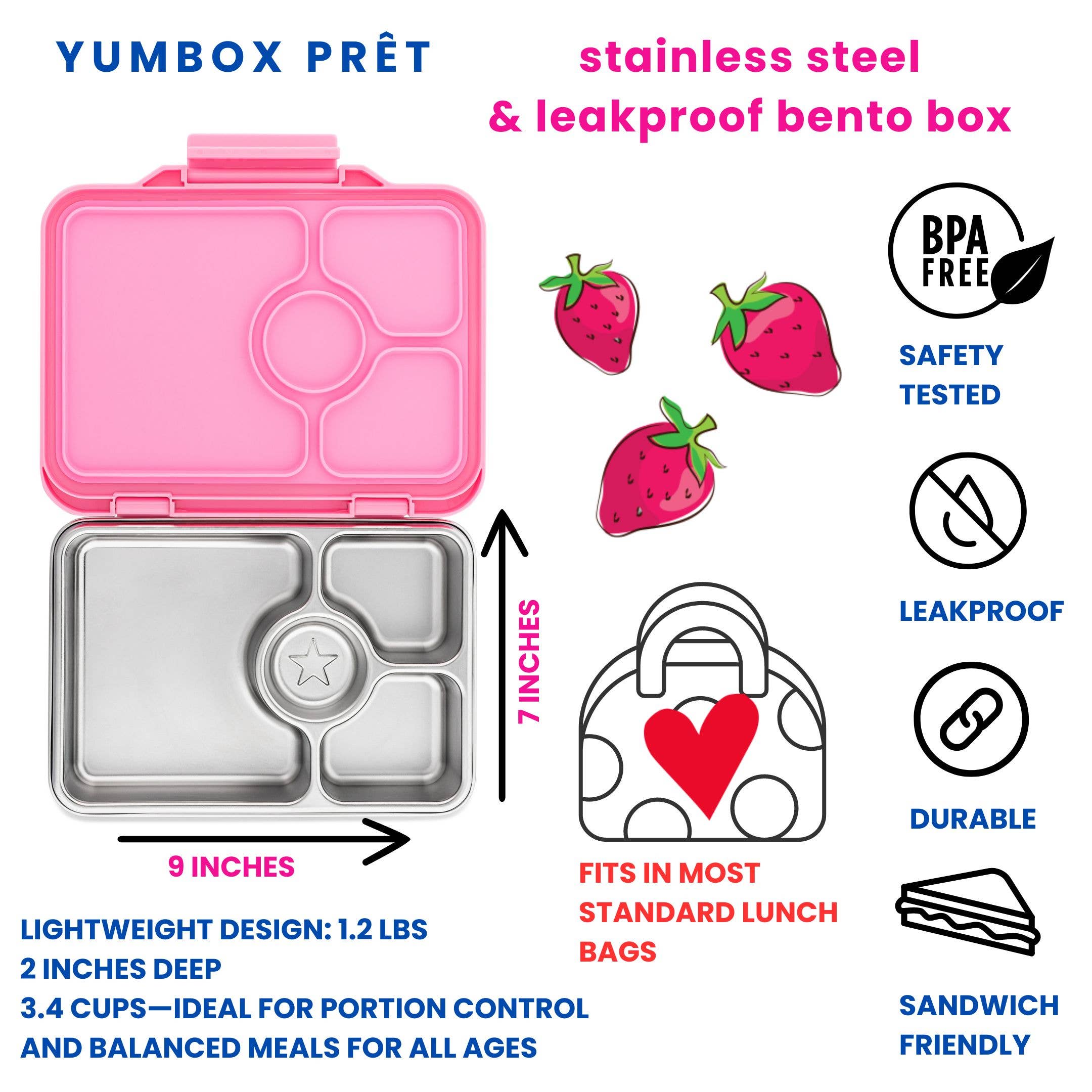 Yumbox Prêt – Boîte à Lunch Bento Étanche en Acier Inoxydable - Yumbox - Boîte à repas - - La Guilde Culinaire