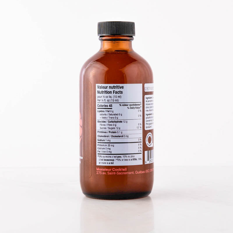 Sirop de pamplemousse 250ml    - Monsieur Cocktail - Sirop -  - La Guilde Culinaire