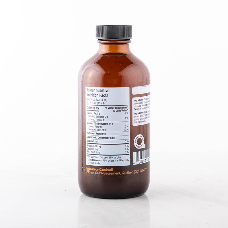 Sirop de Citrouille Épicée 250ml - ÉDITION LIMITÉE    - Monsieur Cocktail - Sirop -  - La Guilde Culinaire
