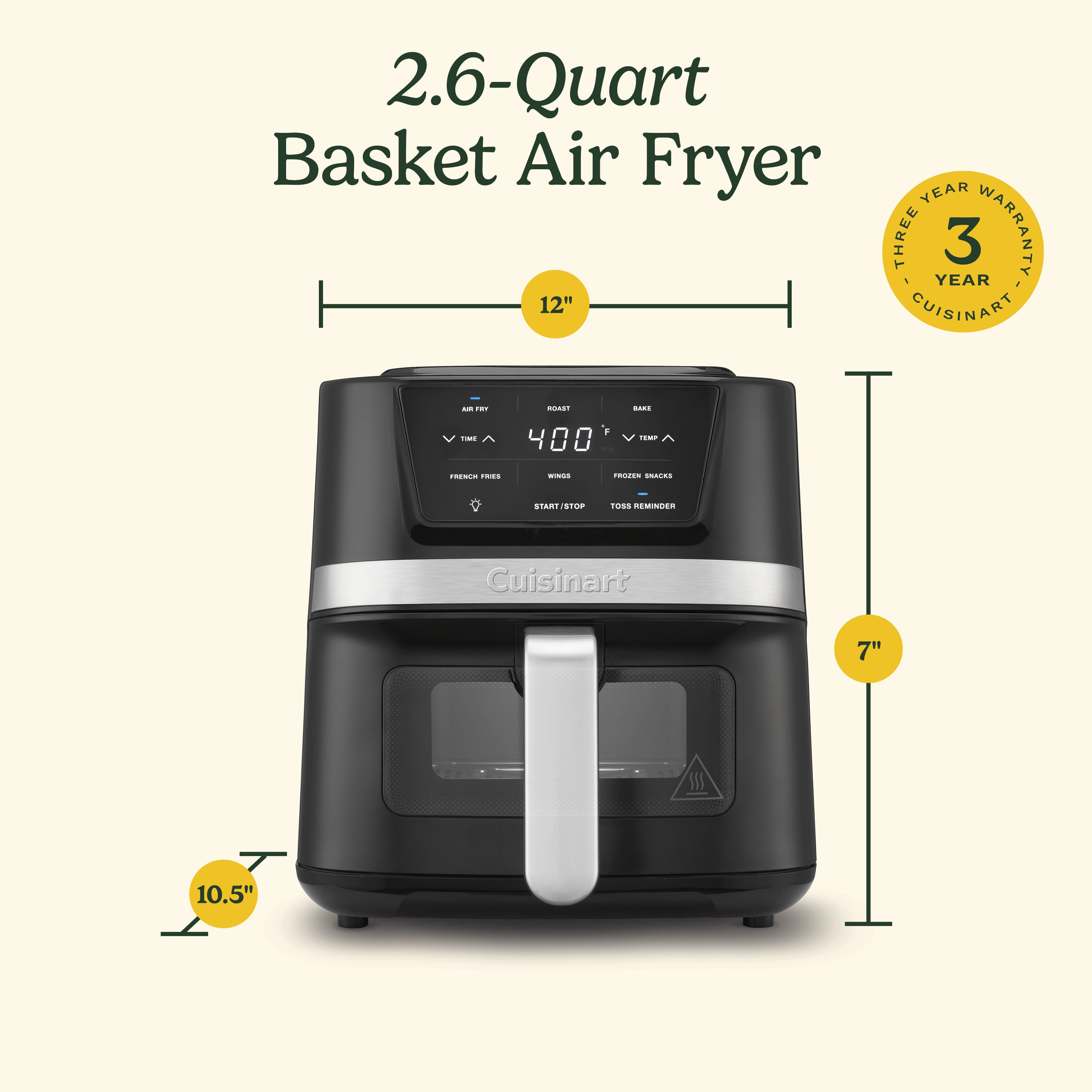Friteuse à air à panier de 2,5 L - Cuisinart - Air fryer - - La Guilde Culinaire