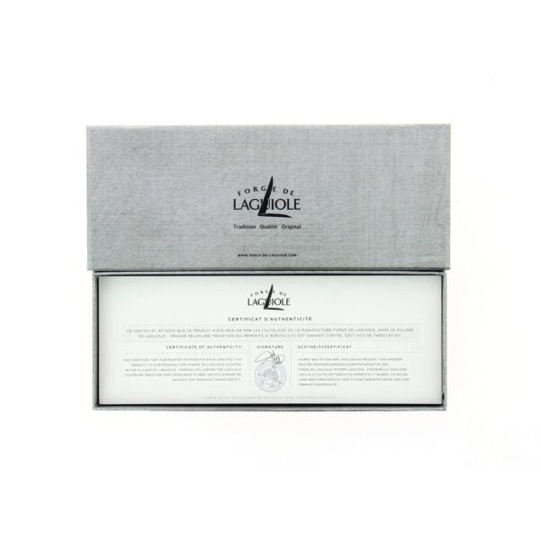Coffret de 2 couteaux de table, mitre inox brillant, Pointe de corne – Laguiole - Laguiole - Couteau à steak - - La Guilde Culinaire
