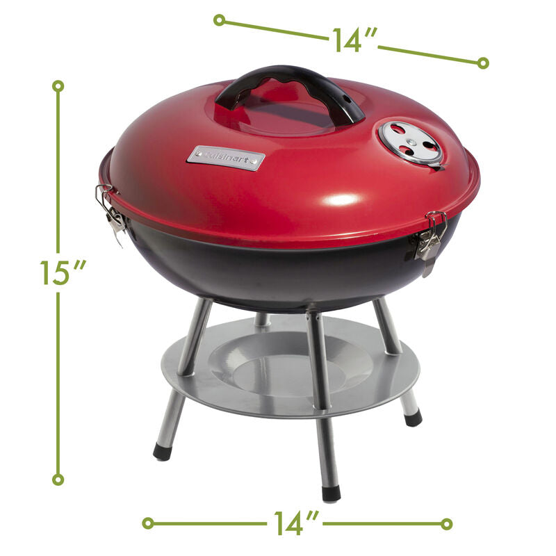 Barbecue au charbon portatif de 14 po (35 cm) – Rouge - Cuisinart - BBQ - - La Guilde Culinaire