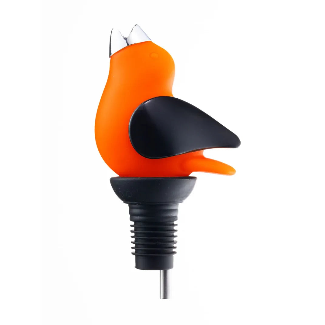 Aérateur Chirpy Top - Gurgle Pot Orange/Noir - GurglePot - Aérateur à vin - C6-CTP-OB01 - La Guilde Culinaire