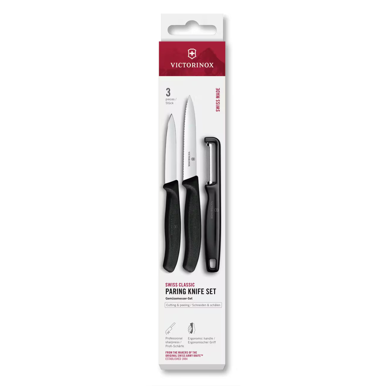 Set de couteaux d’office Swiss Classic avec éplucheur - Victorinox - Ensemble de couteaux - - La Guilde Culinaire