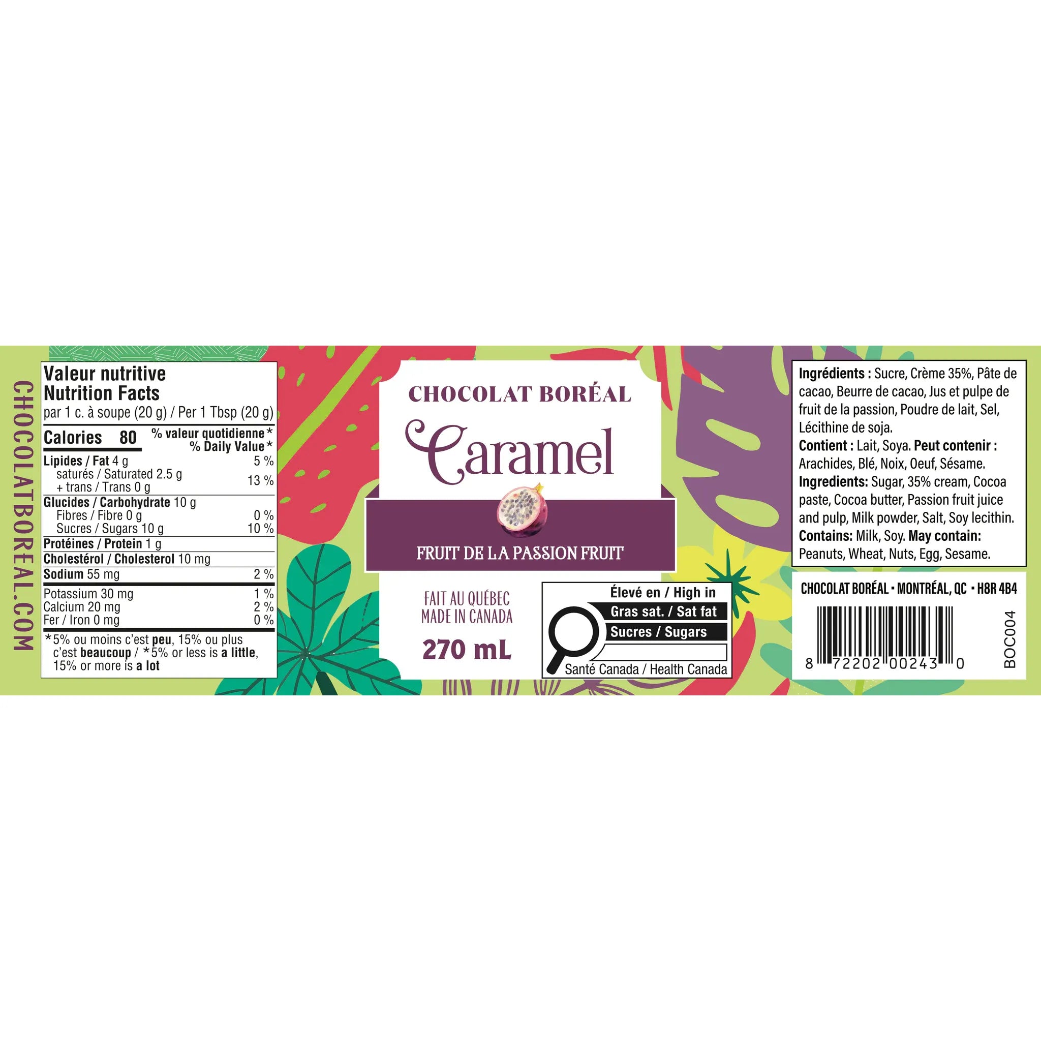 Tartinade caramel fruit de la passion - Chocolat Boréal - Tartinade - - La Guilde Culinaire