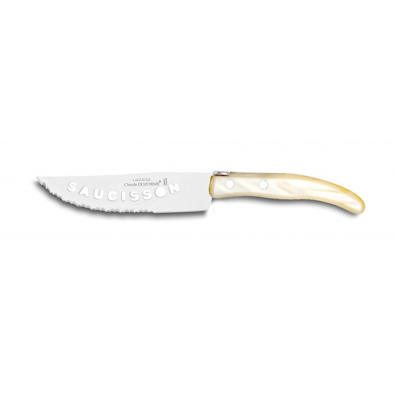 Couteau à saucisson Berlingot manche nacrine Nacrine Naturelle - Claude Dozorme - Couteau à saucisson - D1.13.052.56 - La Guilde Culinaire