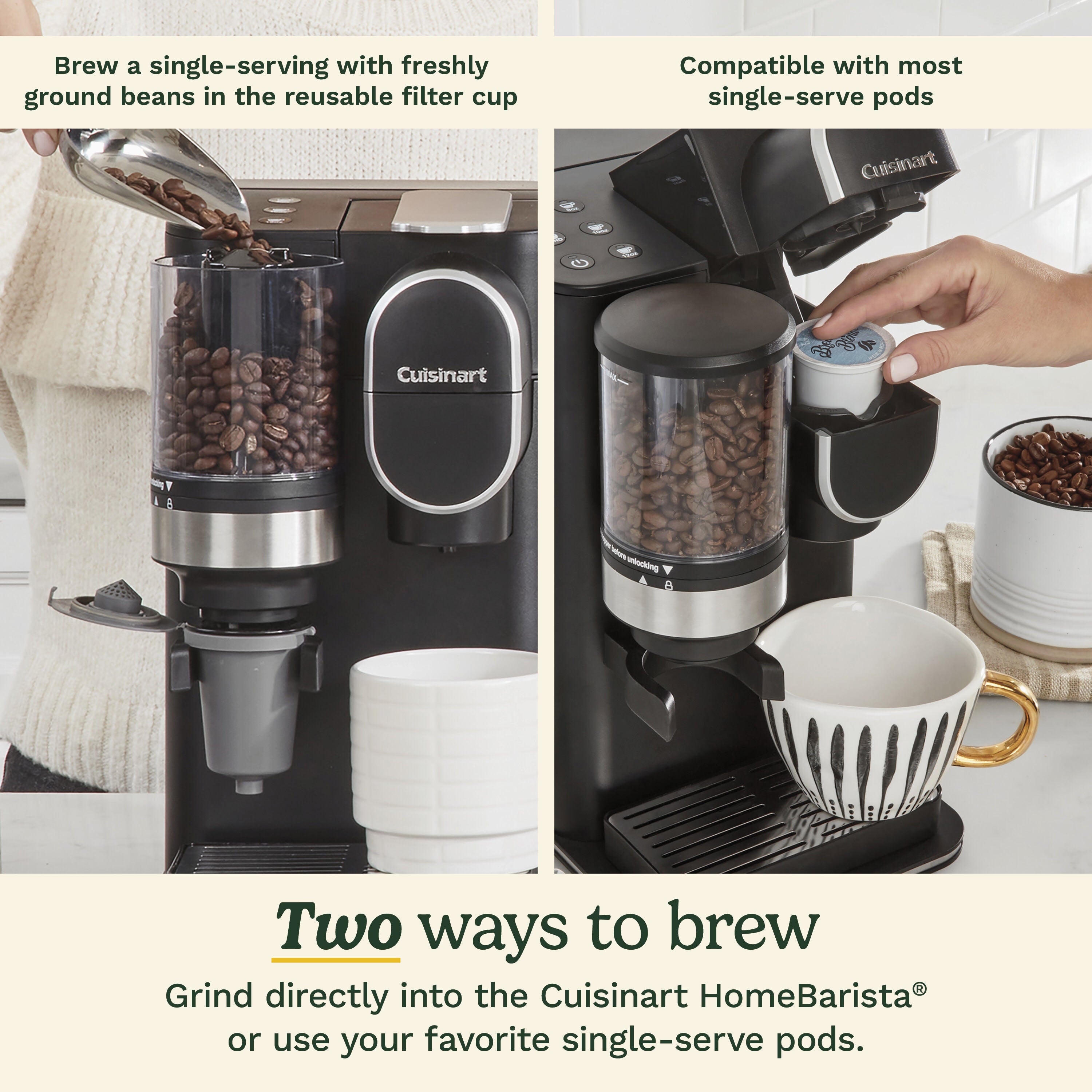 Cafetière Une tasse à la fois avec moulin intégré Grind & Brew - Cuisinart - Cafetière - - La Guilde Culinaire