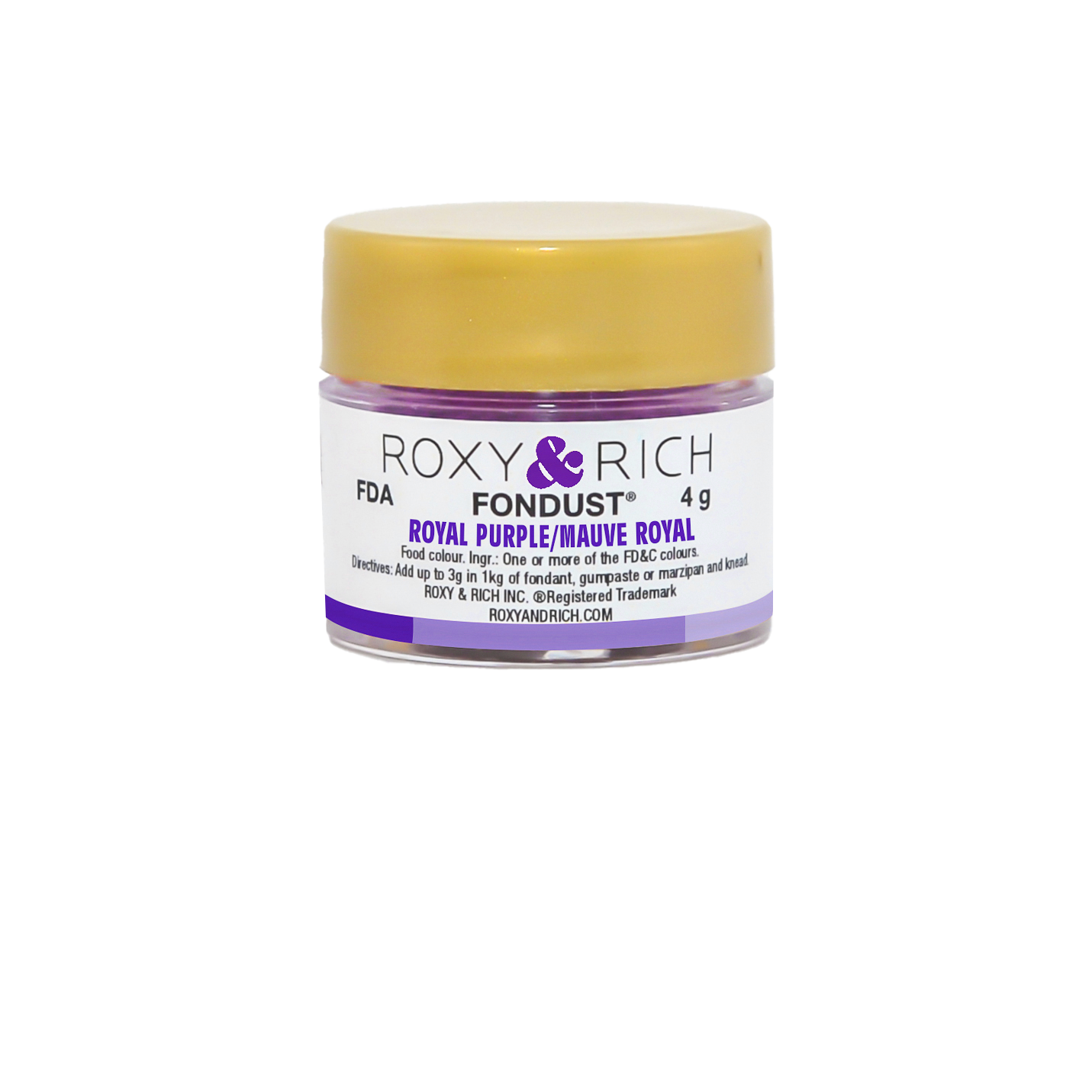 Colorant FONDUST Mauve Royal 4g - Roxy & Rich - Colorant alimentaire hydrosoluble - F4-020 - La Guilde Culinaire
