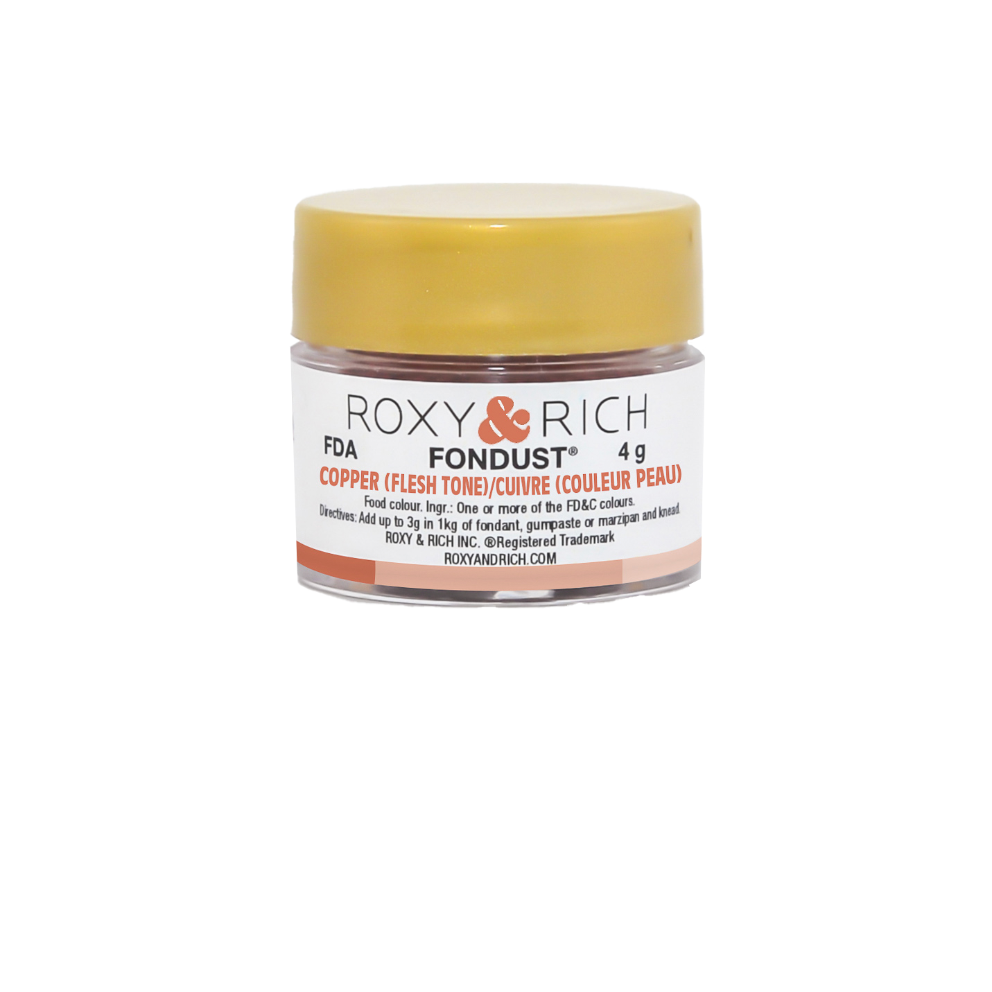 Colorant FONDUST Cuivre (couleur peau) 4g - Roxy & Rich - Colorant alimentaire hydrosoluble - F4-033 - La Guilde Culinaire