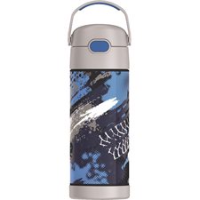 Bouteille d'eau FUNtainer avec paille 14oz (410 ml) - Traces de pneu ! - Thermos - Bouteille d'eau - - La Guilde Culinaire