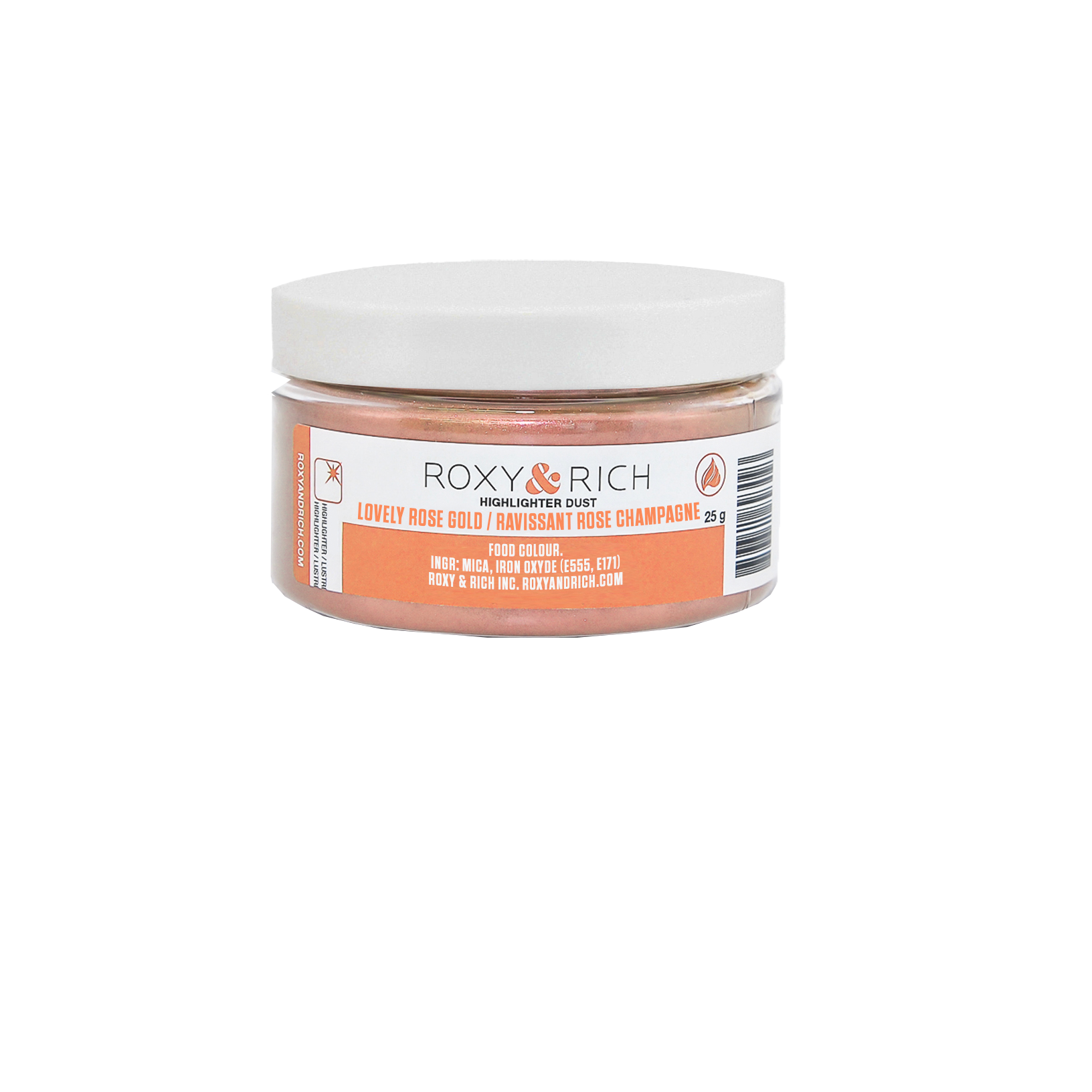 Poudre Highlighter couleur Ravissant Rose Champagne 25g - Roxy & Rich - Poudre Highlighter - G25-011 - La Guilde Culinaire