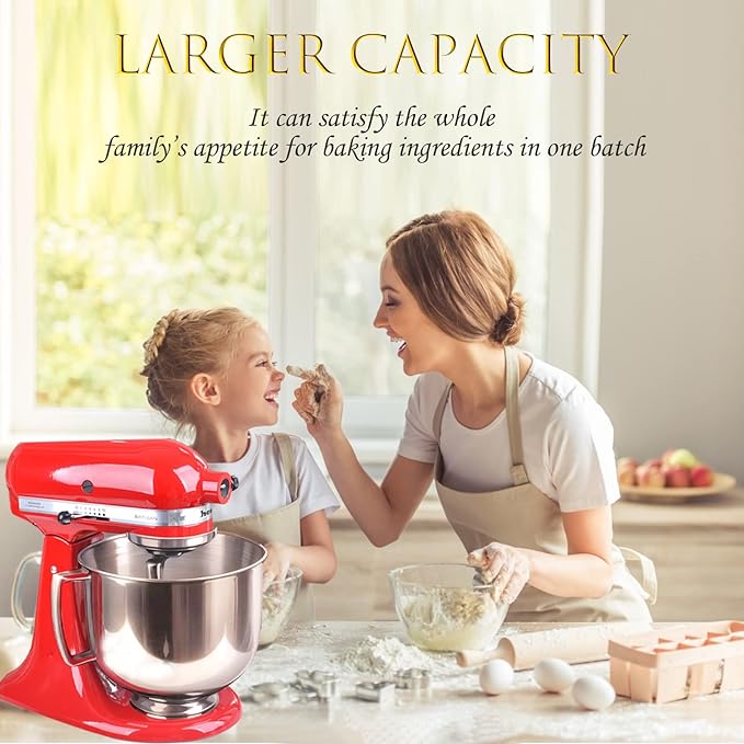 Bol en acier inoxydable poli de 5 pintes avec poignée pour KitchenAid    - Kitchenaid - Bol batteur sur socle -  - La Guilde Culinaire
