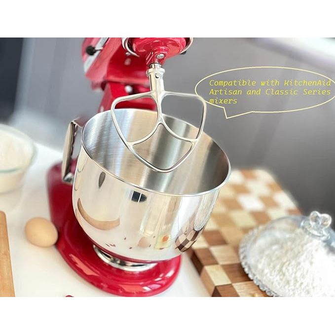 Bol en acier inoxydable poli de 5 pintes avec poignée pour KitchenAid    - Kitchenaid - Bol batteur sur socle -  - La Guilde Culinaire