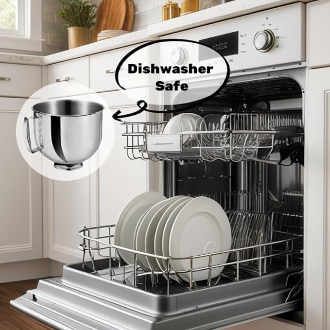 Bol en acier inoxydable poli de 5 pintes avec poignée pour KitchenAid    - Kitchenaid - Bol batteur sur socle -  - La Guilde Culinaire