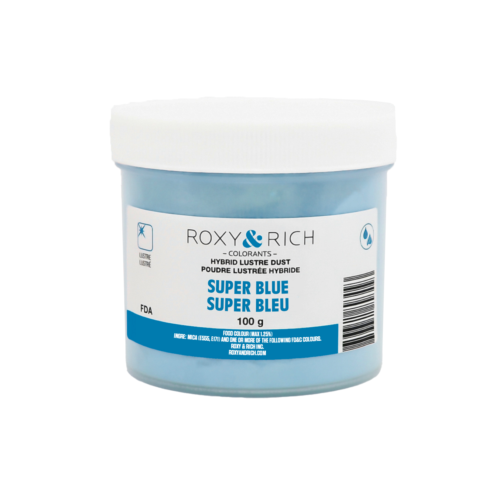 Poudre lustrée hybride Super Bleu 100g - Roxy & Rich - Poudre lustrée - L100-007 - La Guilde Culinaire