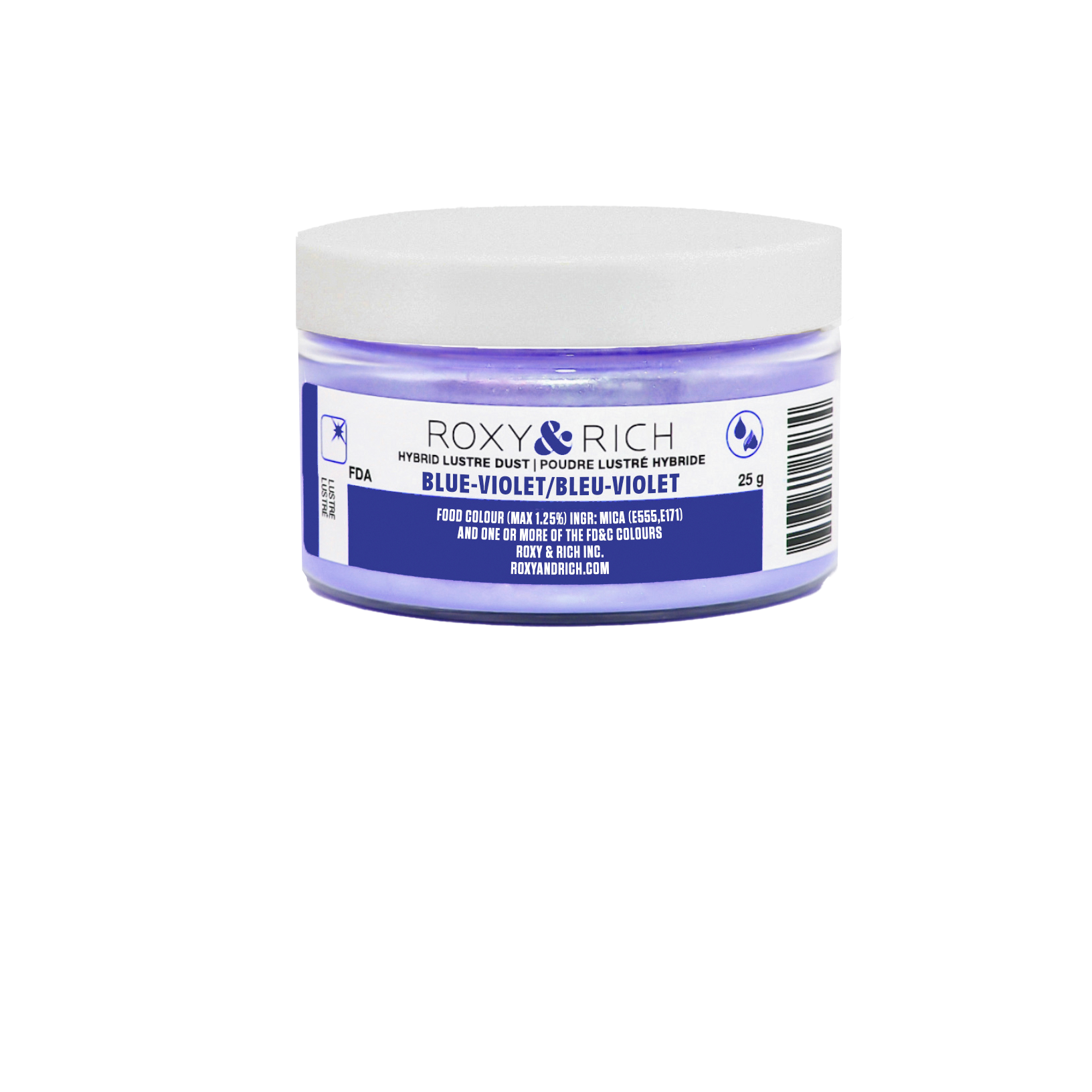 Poudre lustrée hybride Bleu Violet 25g - Roxy & Rich - Poudre lustrée - L25-004 - La Guilde Culinaire