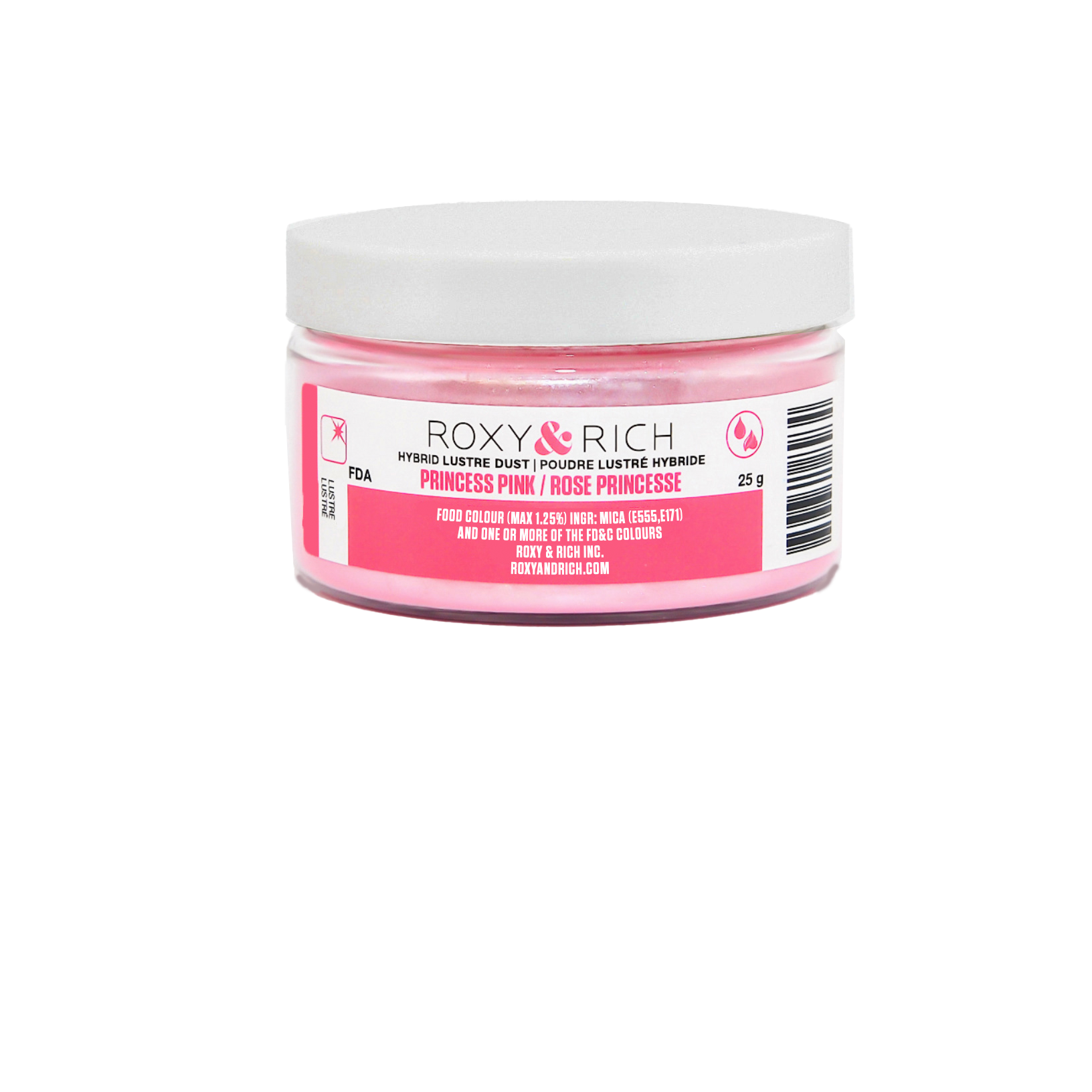 Poudre lustrée hybride Rose Princesse 25g - Roxy & Rich - Poudre lustrée - L25-020 - La Guilde Culinaire