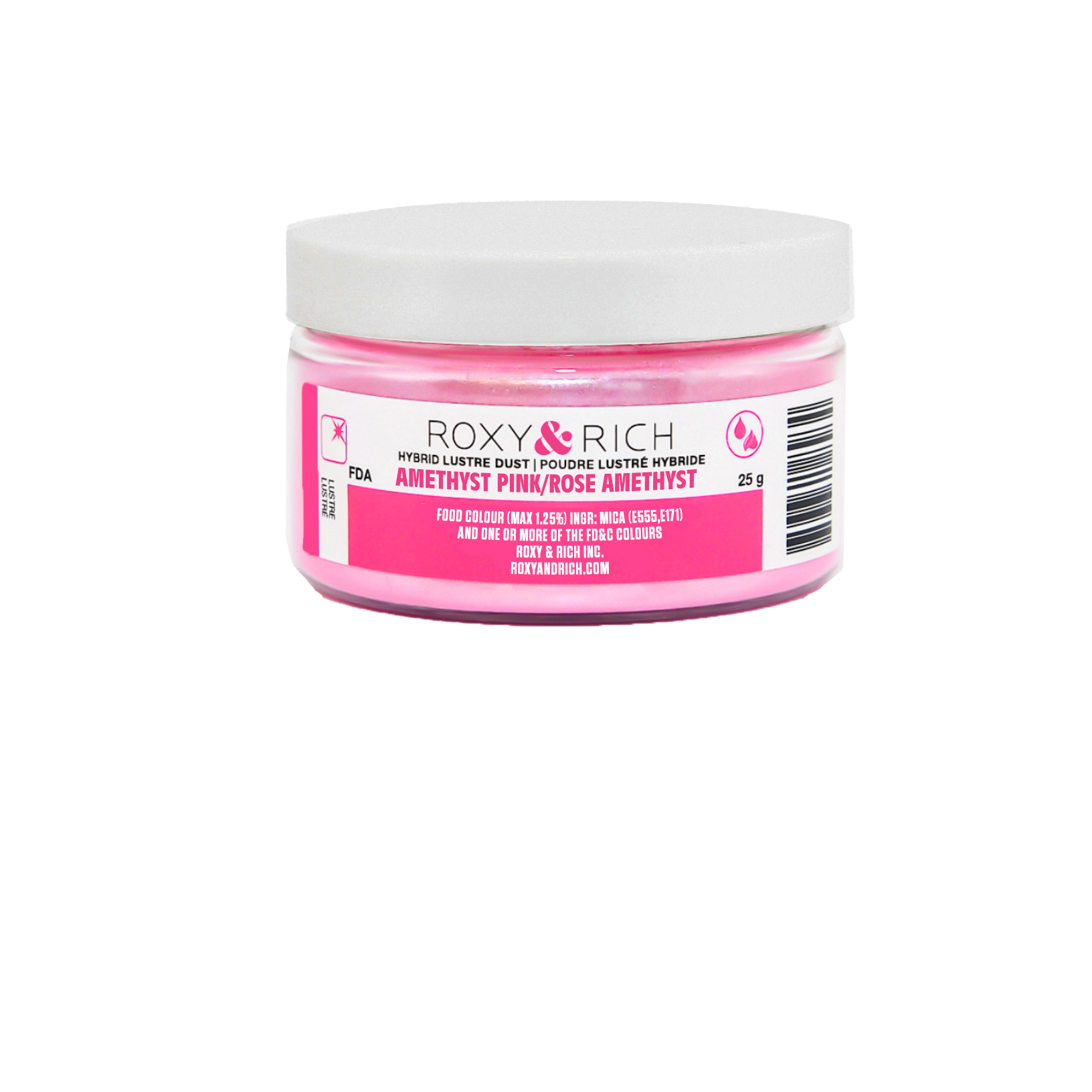 Poudre lustrée hybride Rose Améthyste 25g - Roxy & Rich - Poudre lustrée - L25-021 - La Guilde Culinaire