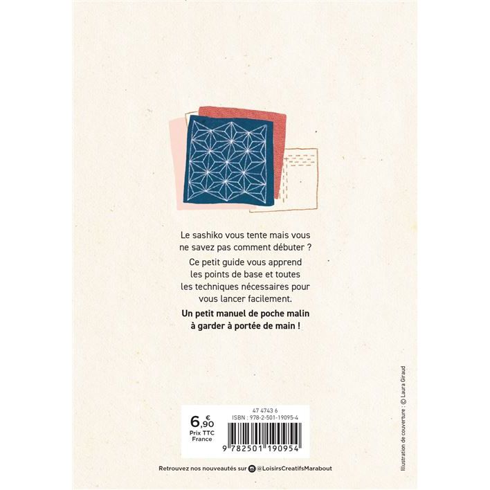 Mon p'tit cours de poche - Le Sashiko - Marabout - Loisir créatif - - La Guilde Culinaire