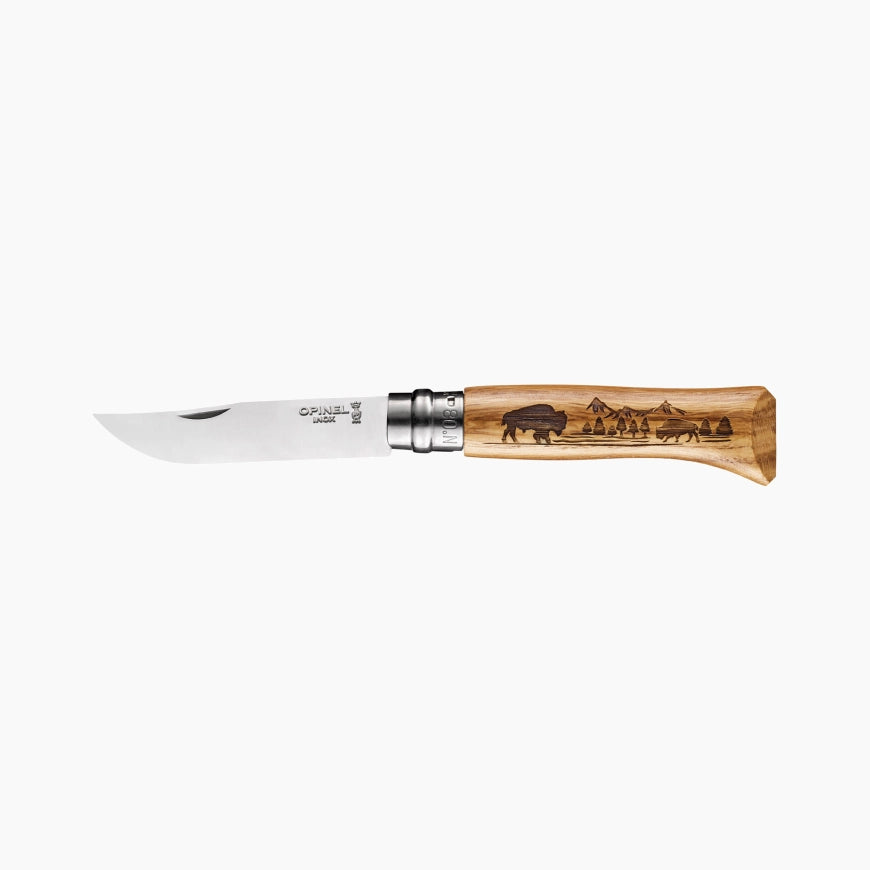 Opinel - N°08 Animalia America Bison   - Opinel - Couteau de poche - 002629 - La Guilde Culinaire