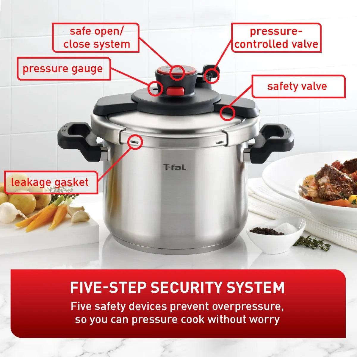 Autocuiseur Clipso en acier Inoxydable, 6L T-fal    - T-fal - Autocuiseur -  - La Guilde Culinaire