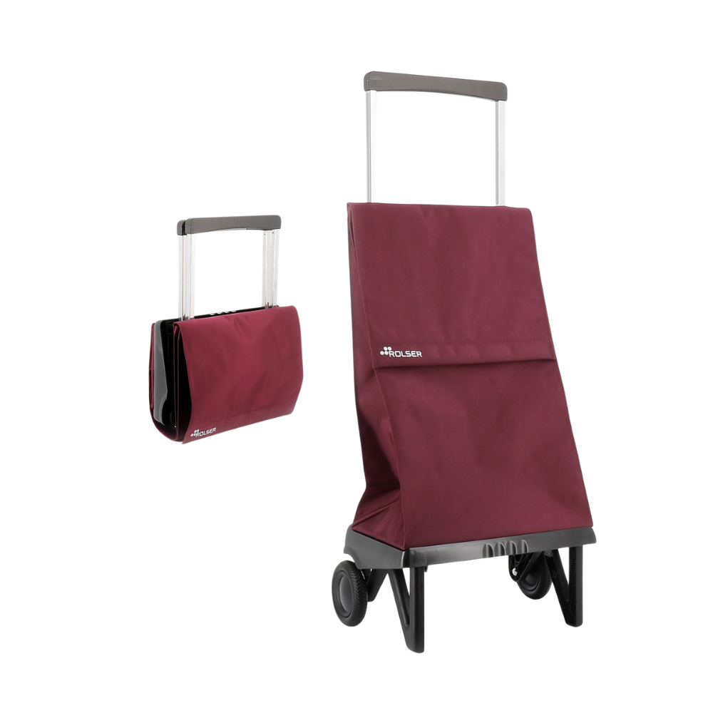Chariot pliable Plegamatic MF 2 Roues Bourgogne - Rolser - Sac à épicerie - PLE001BURG - La Guilde Culinaire