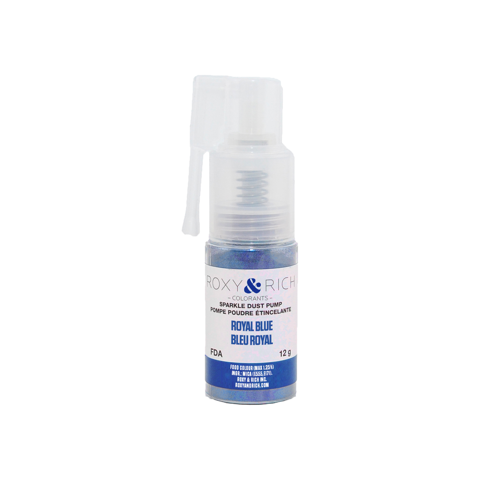 Pompes pour poudres étincelantes Bleu Royal 12g - Roxy & Rich - Poudre étincelante - S12-005P - La Guilde Culinaire