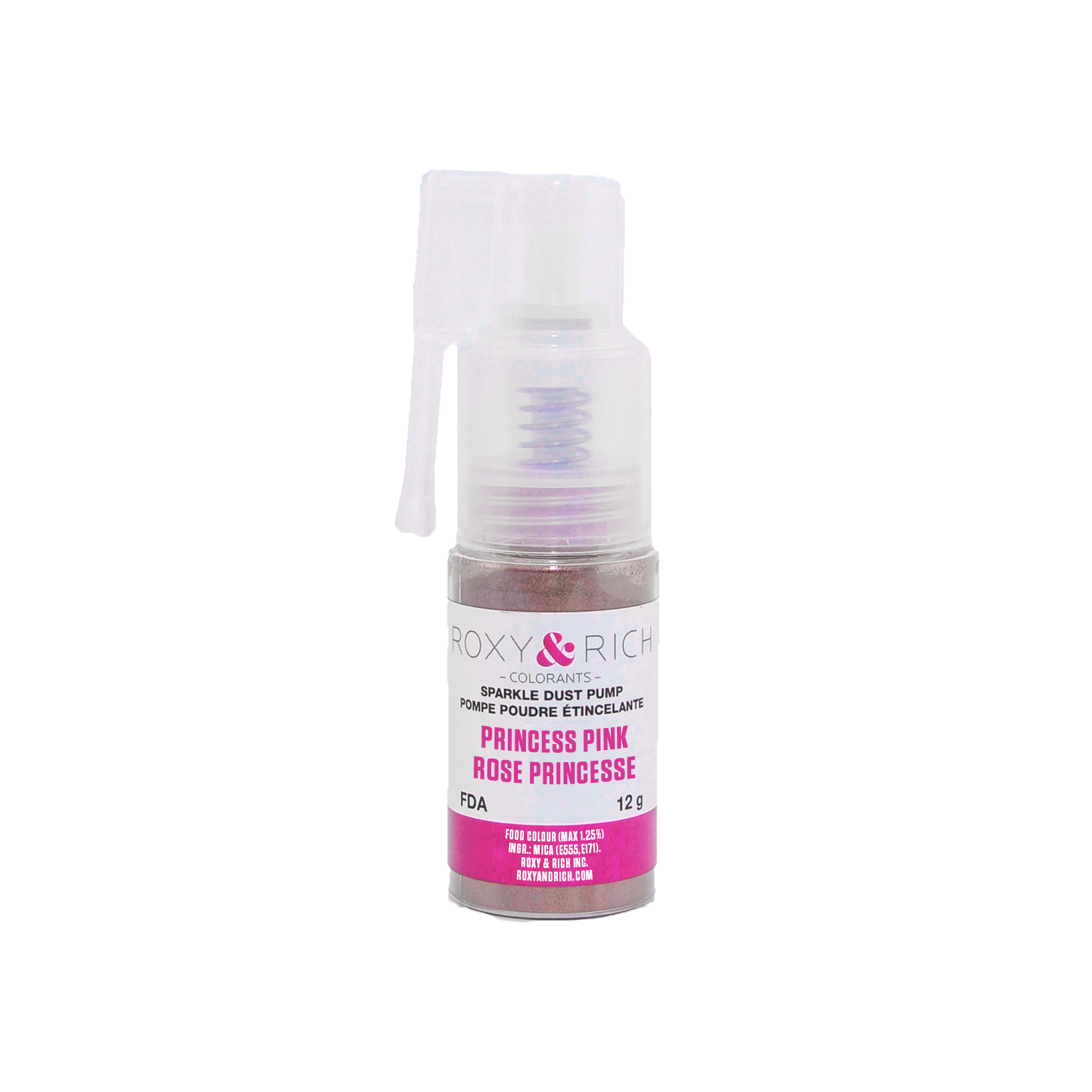 Pompes pour poudres étincelantes Rose Princesse 12g - Roxy & Rich - Poudre étincelante - S12-020P - La Guilde Culinaire