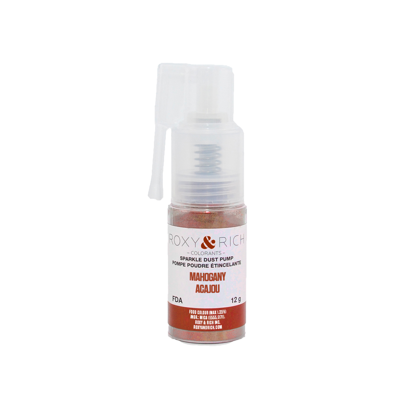 Pompes pour poudres étincelantes Acajou 12g - Roxy & Rich - Poudre étincelante - S12-028P - La Guilde Culinaire