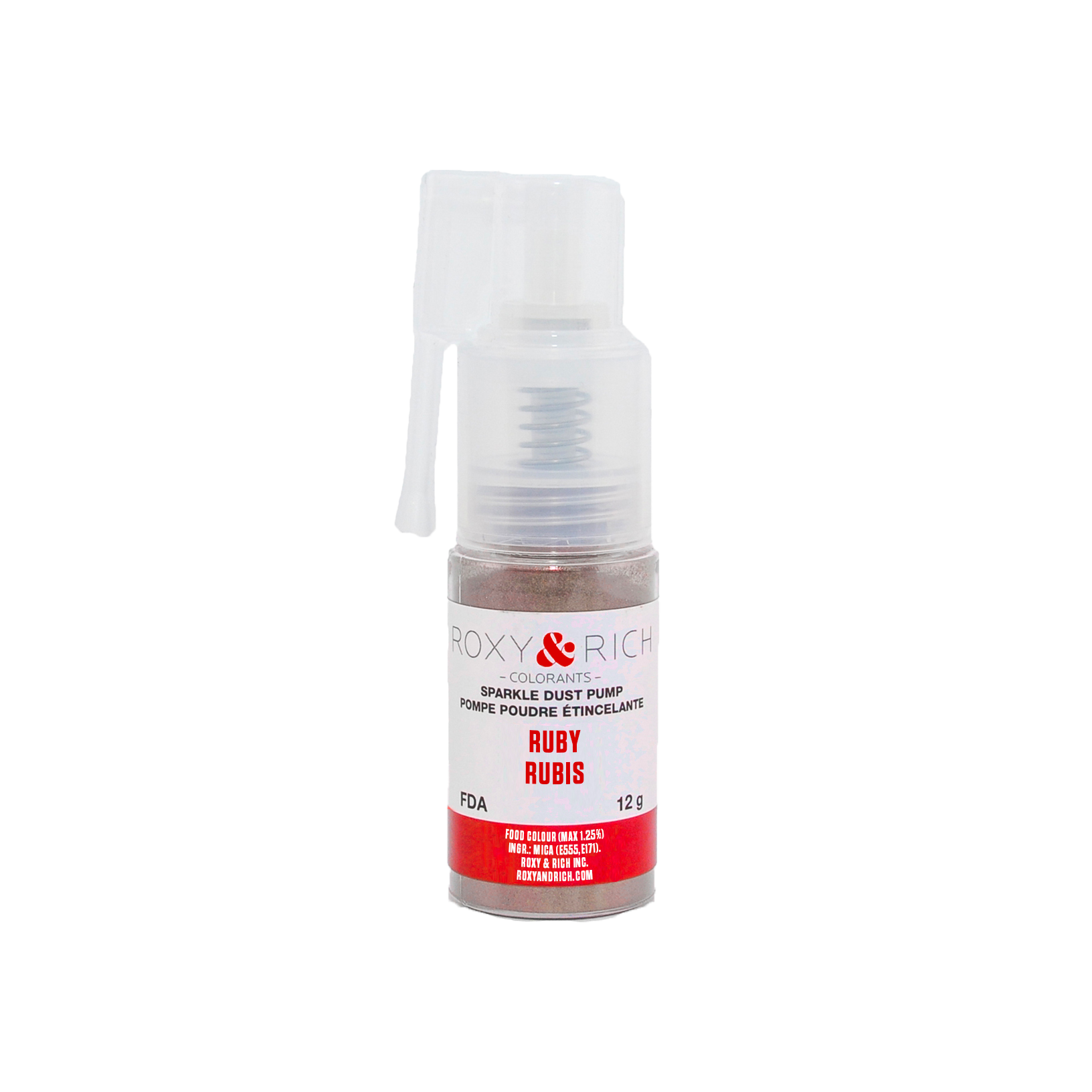 Pompes pour poudres étincelantes Rubis 12g - Roxy & Rich - Poudre étincelante - S12-032P - La Guilde Culinaire