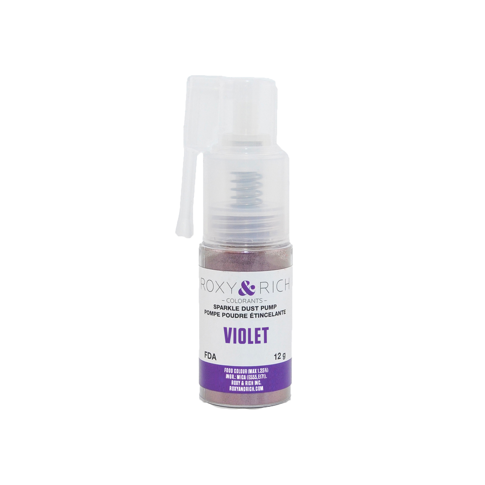 Pompes pour poudres étincelantes Violet 12g - Roxy & Rich - Poudre étincelante - S12-042P - La Guilde Culinaire
