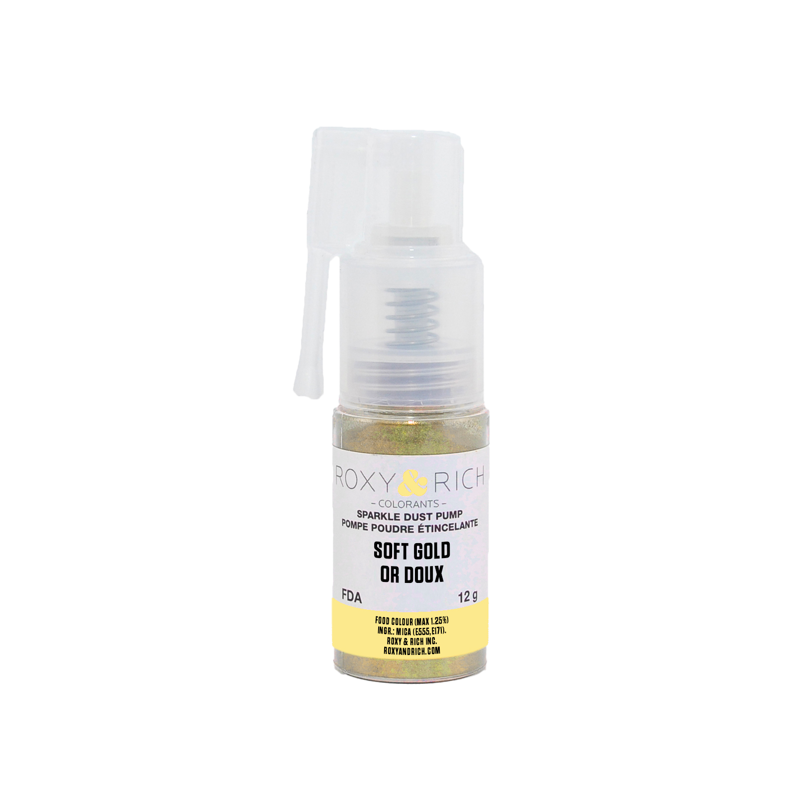 Pompes pour poudres étincelantes Or Doux 12g - Roxy & Rich - Poudre étincelante - S12-045P - La Guilde Culinaire