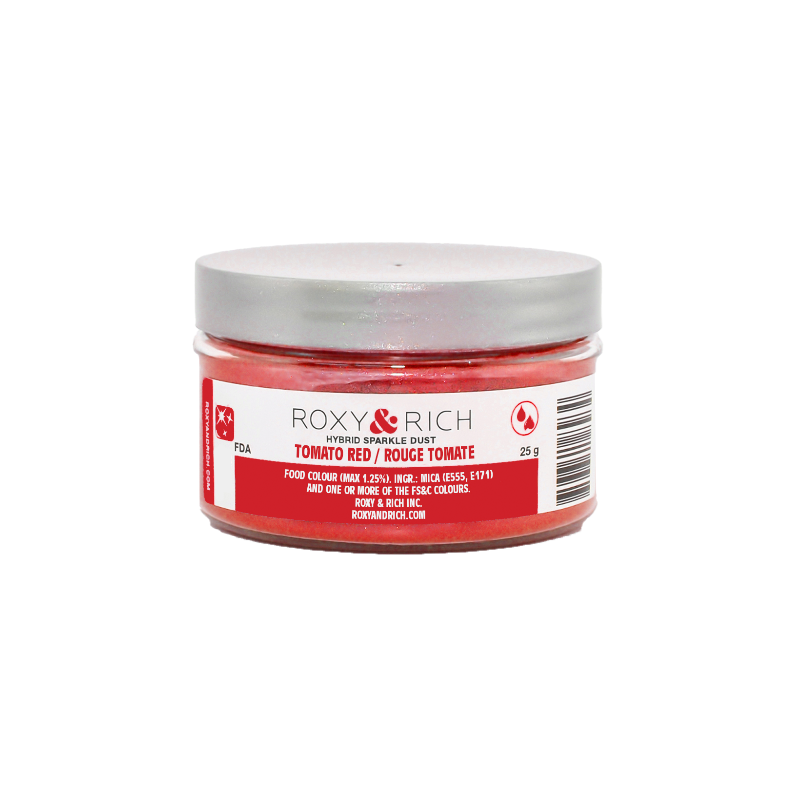 Poudre étincelante hybride Rouge Tomate 25g - Roxy & Rich - Poudre étincelante - S25-026 - La Guilde Culinaire
