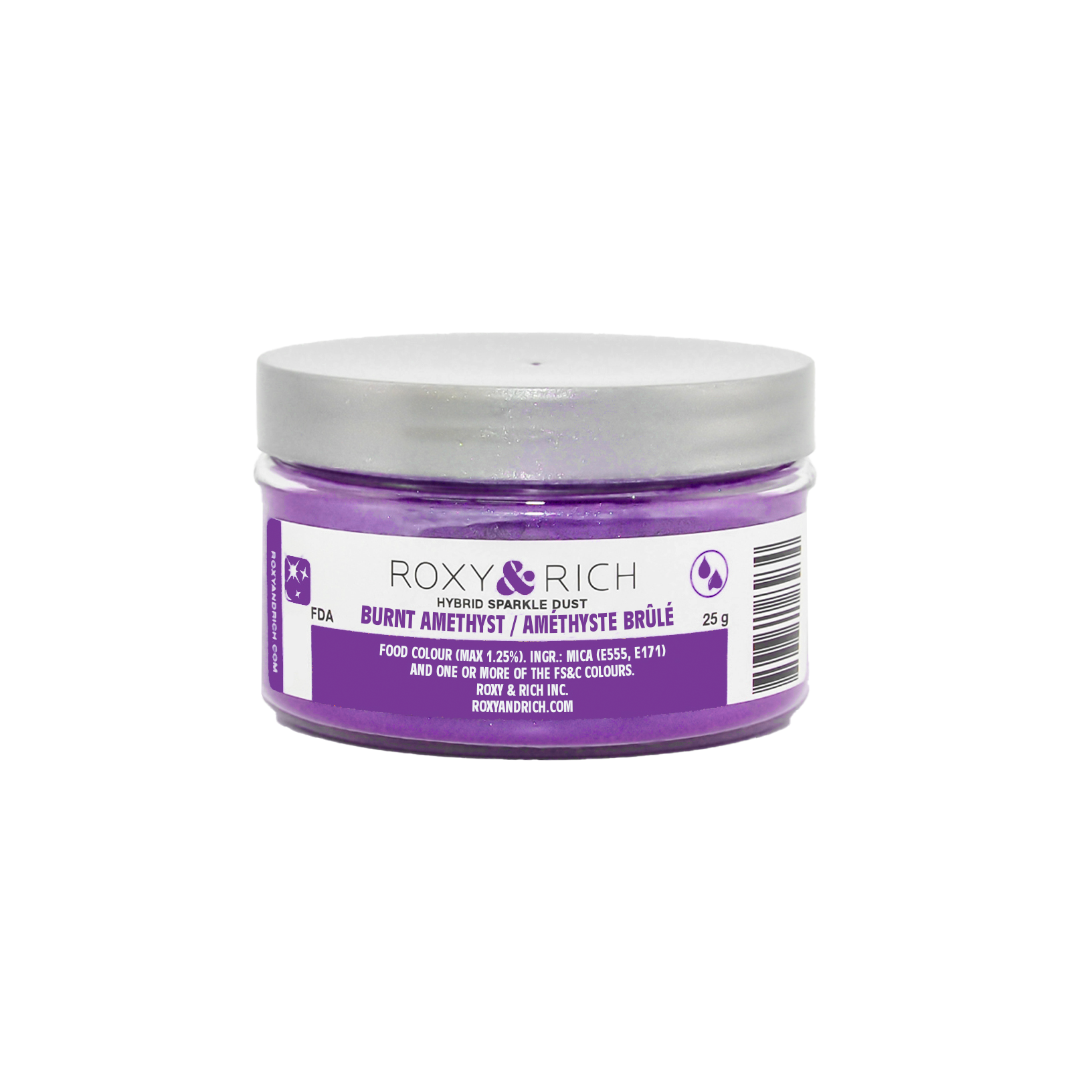 Poudre étincelante hybride Améthyste Brûlée 25g - Roxy & Rich - Poudre étincelante - S25-043 - La Guilde Culinaire