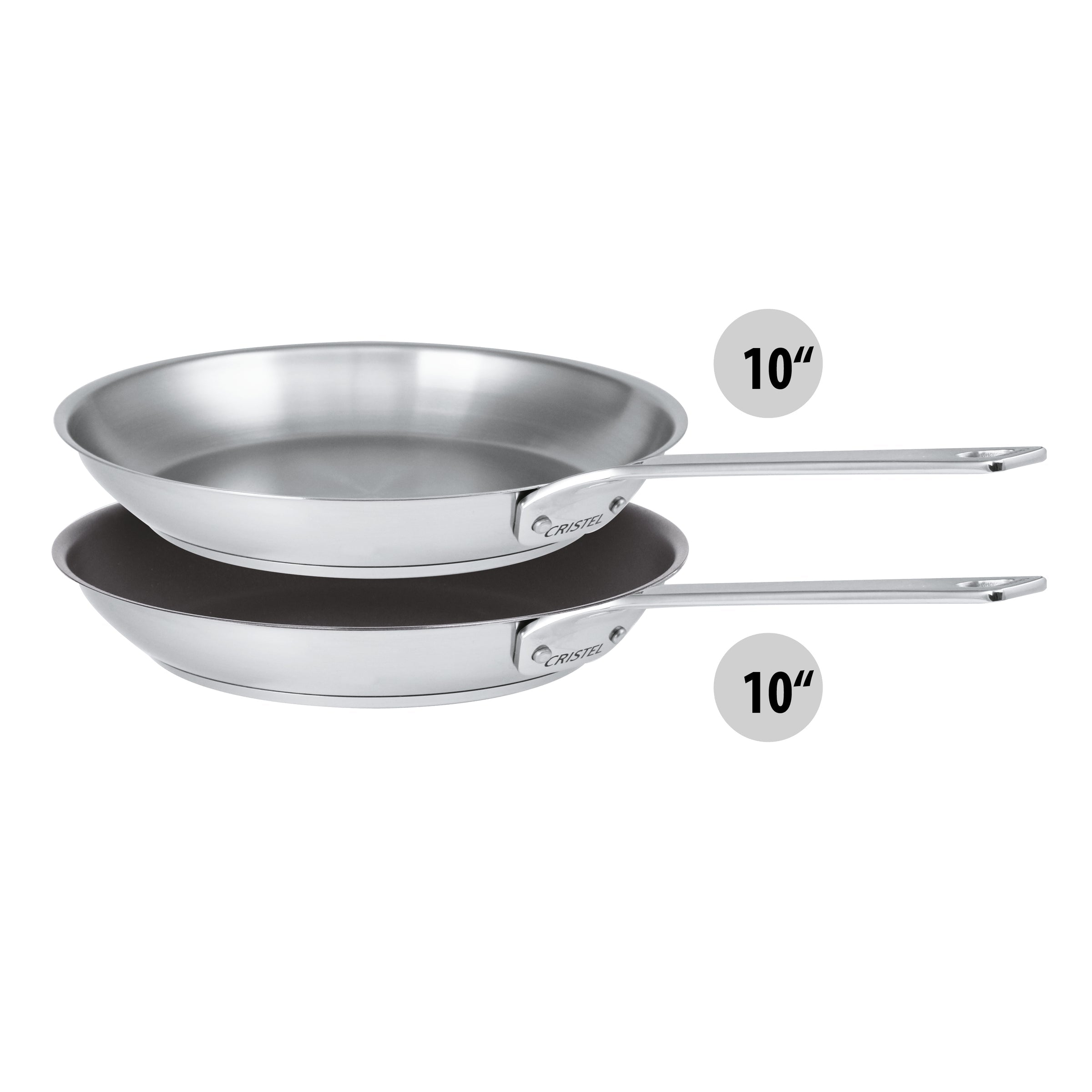Ensemble de 2 Poêles à frire mixtes Cristel - Collection 1826    - Cristel - Poêle -  - La Guilde Culinaire