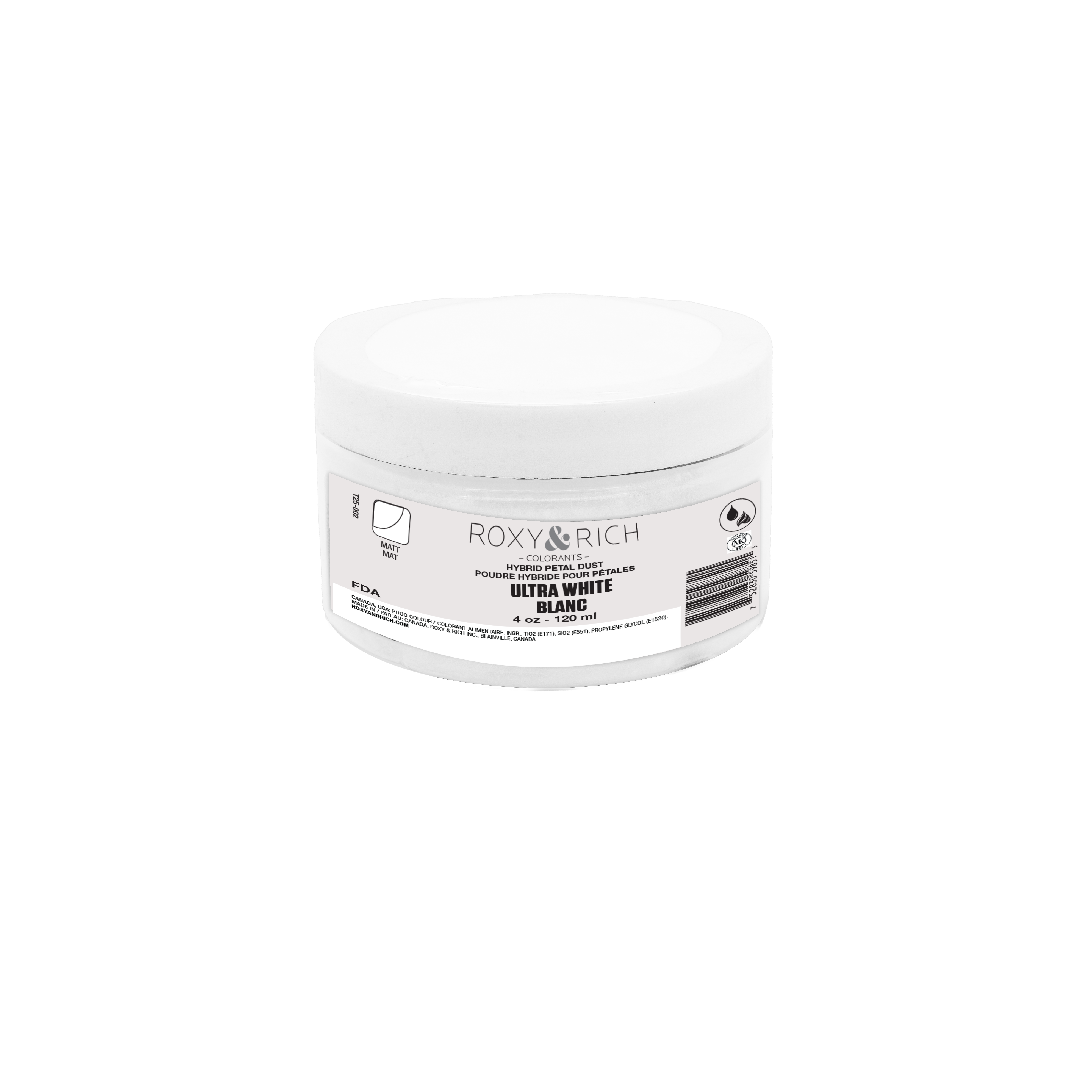 Poudres hybrides pour Pétales Blanc 113g/ 4 oz - Roxy & Rich - Poudres Hybrides Pétales - T25-002 - La Guilde Culinaire