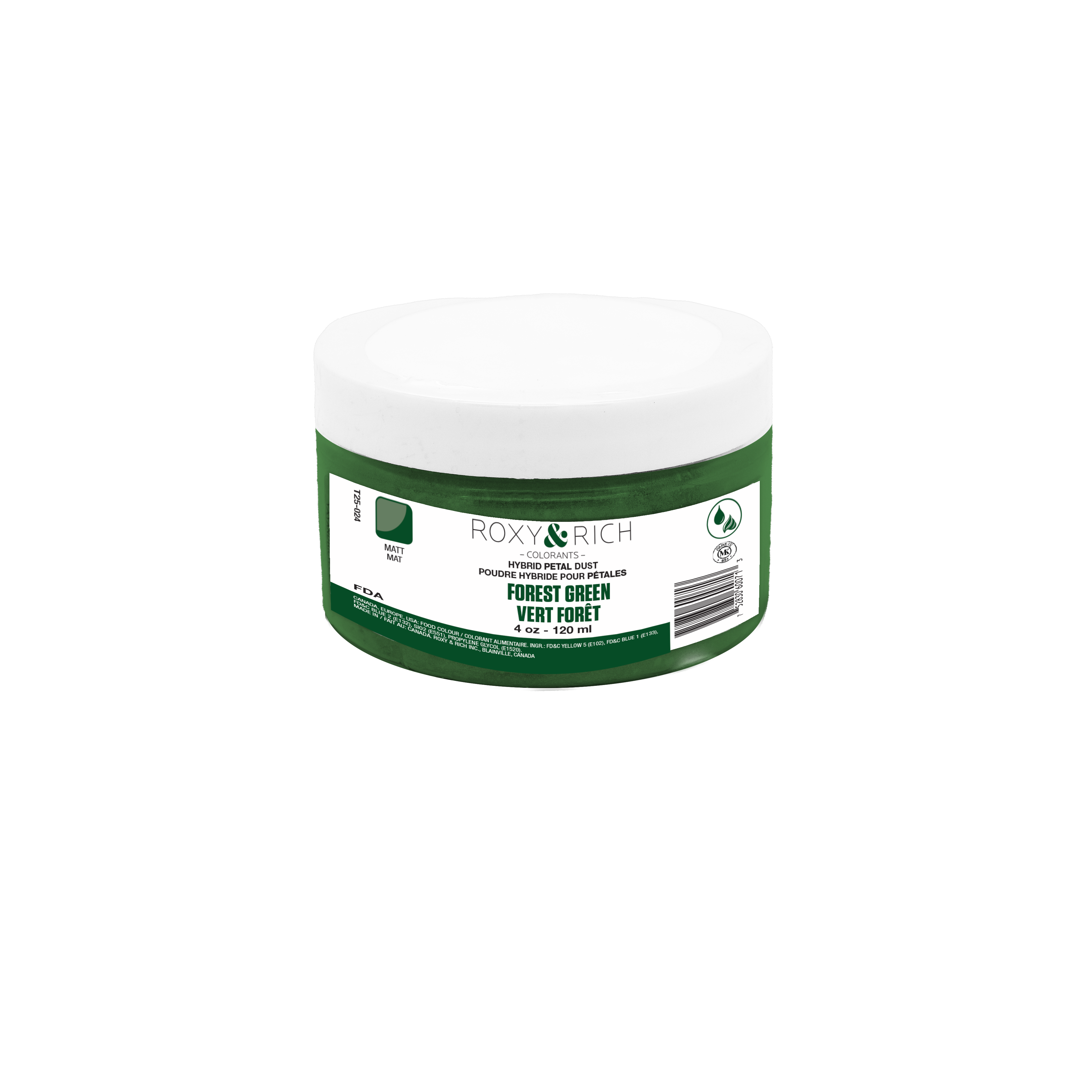 Poudres hybrides pour Pétales Vert Forêt 113g/ 4 oz - Roxy & Rich - Poudres Hybrides Pétales - T25-024 - La Guilde Culinaire