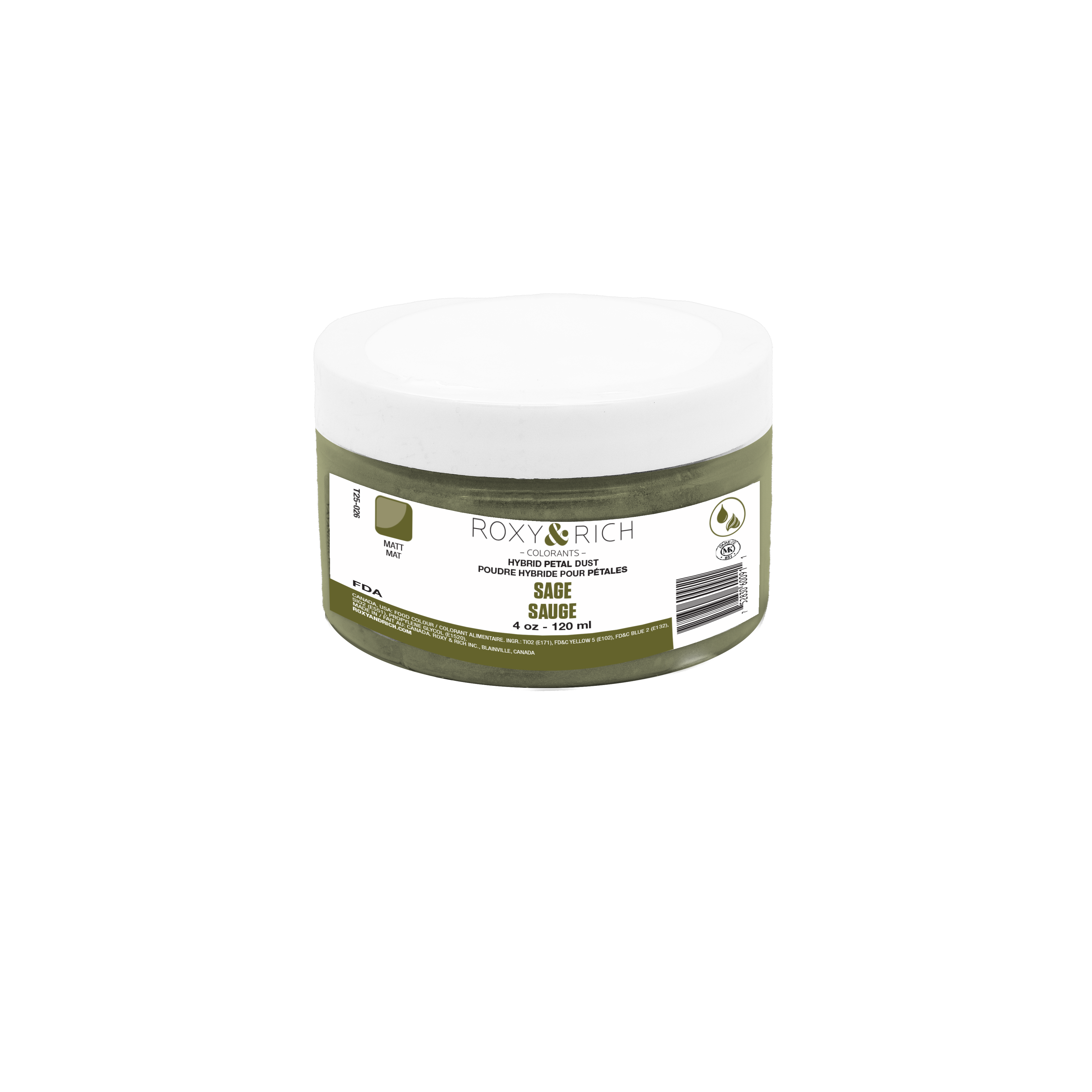 Poudres hybrides pour Pétales Sauge 113g/ 4 oz - Roxy & Rich - Poudres Hybrides Pétales - T25-026 - La Guilde Culinaire