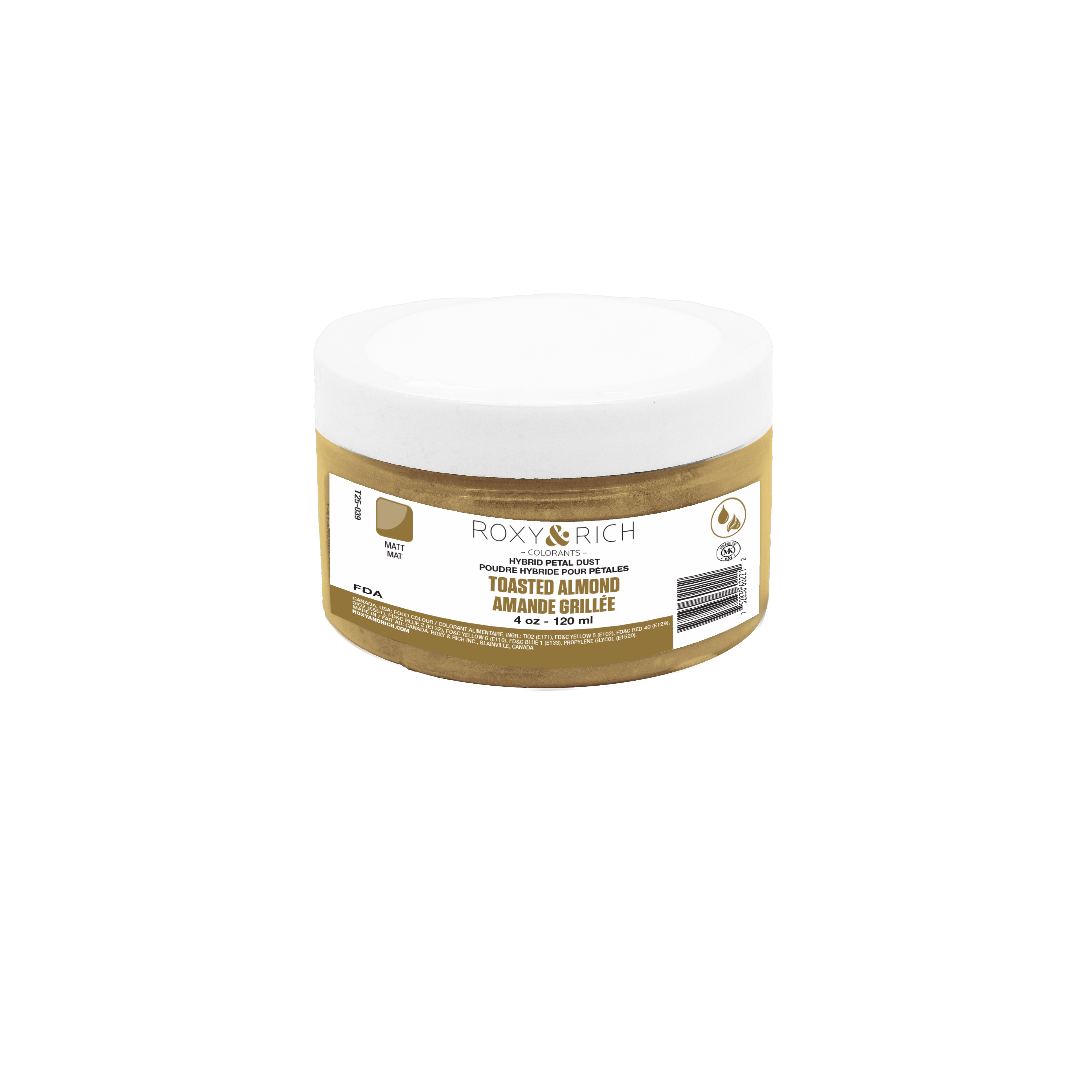 Poudres hybrides pour Pétales Amandes Grillées 113g/ 4 oz - Roxy & Rich - Poudres Hybrides Pétales - T25-039 - La Guilde Culinaire